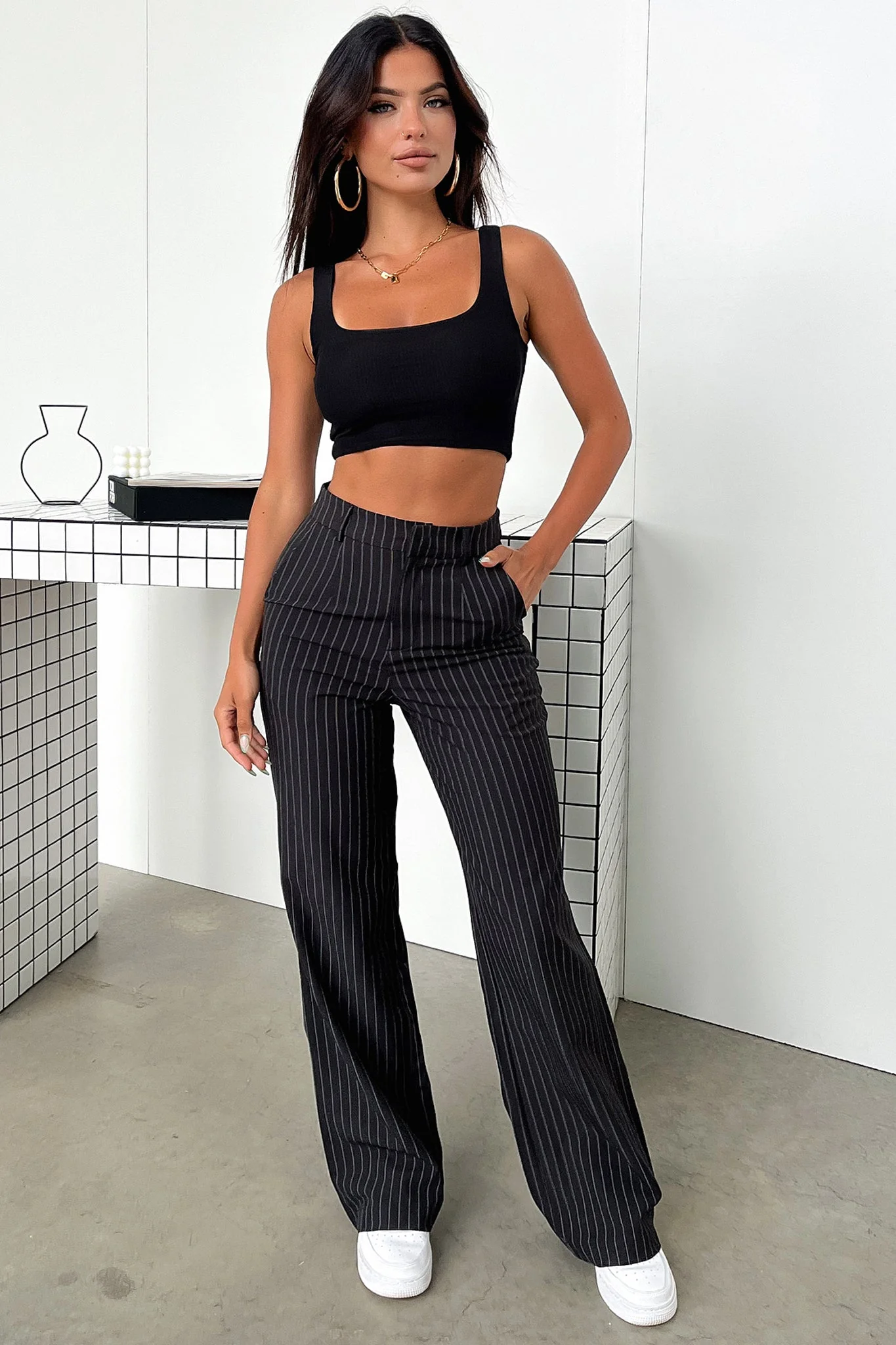 Alaric Pants - Black Pinstripe - Image 6