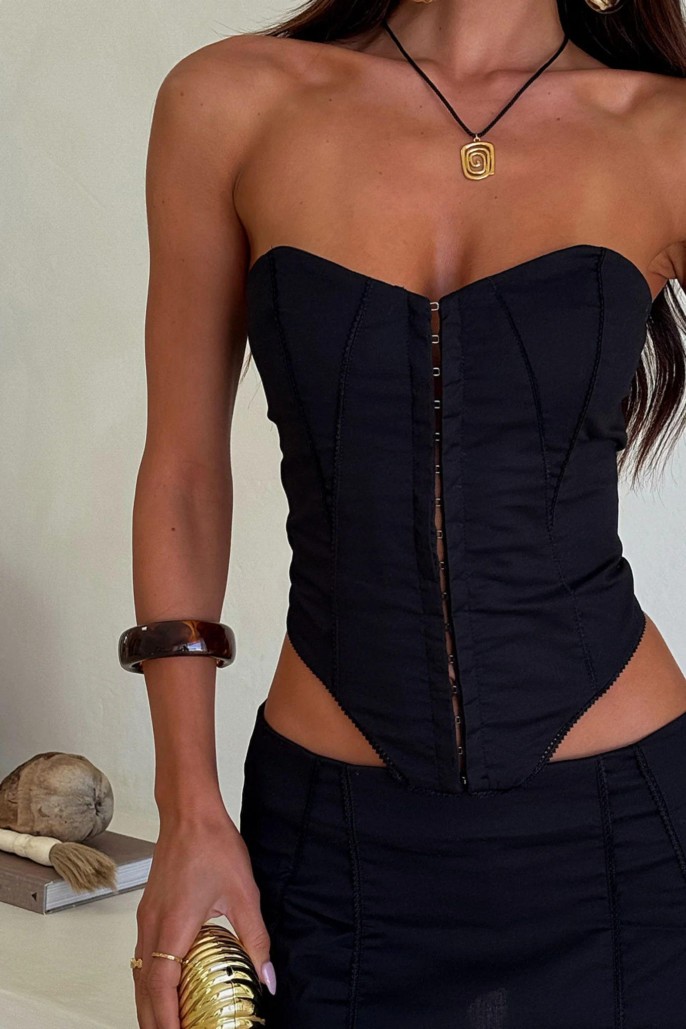 Anela Cuff Bracelet - Brown - Image 7