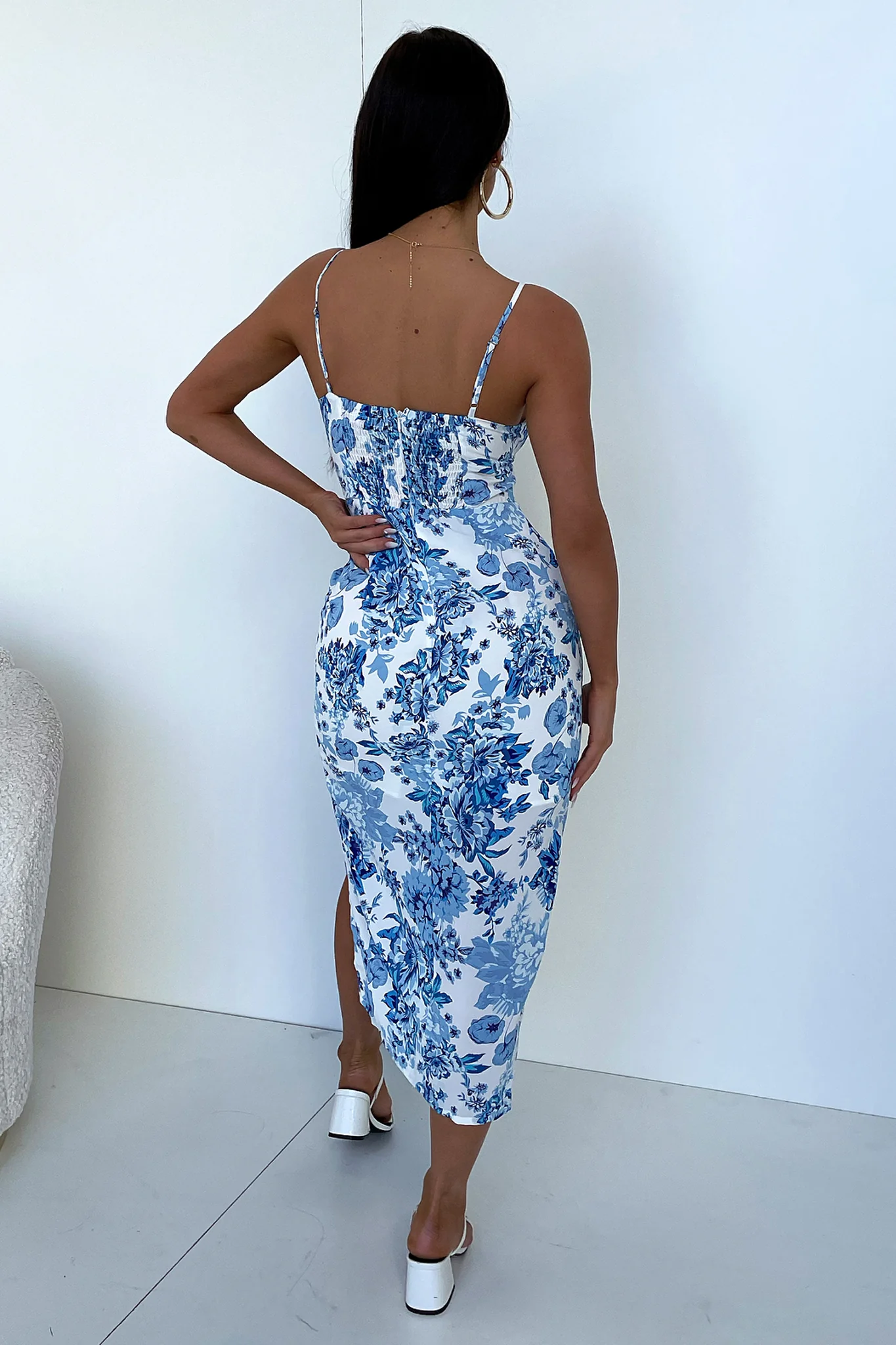 Astra Midi Dress - Blue Floral - Image 7