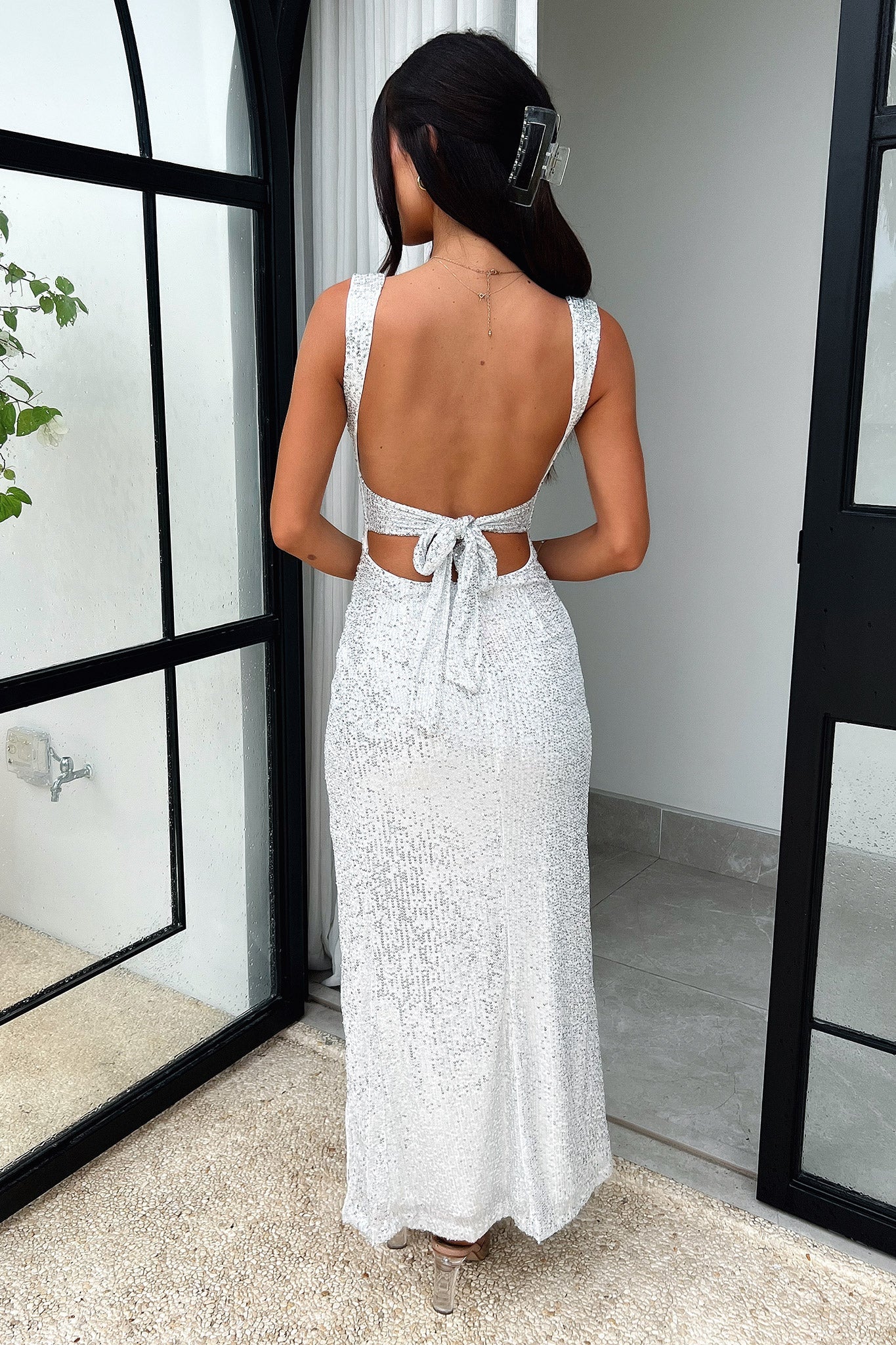 Athenia Maxi Dress - Silver - Image 5