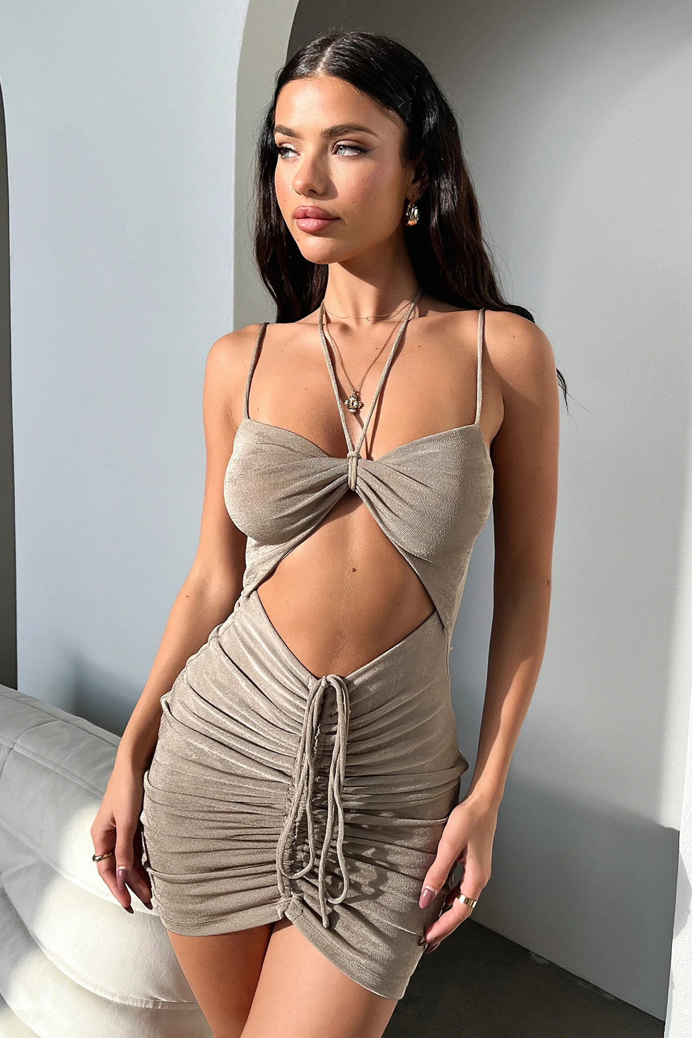 Billie Dress - Dusty Brown - Image 3