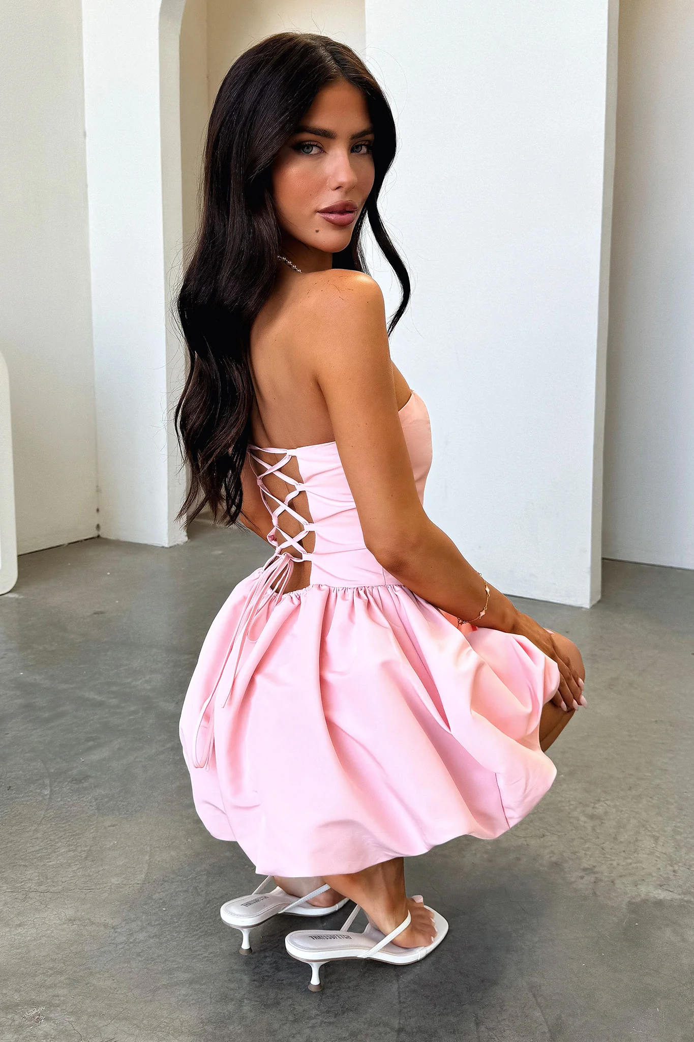 Bluebell Bubble Skirt Mini Dress - Pink - Image 6