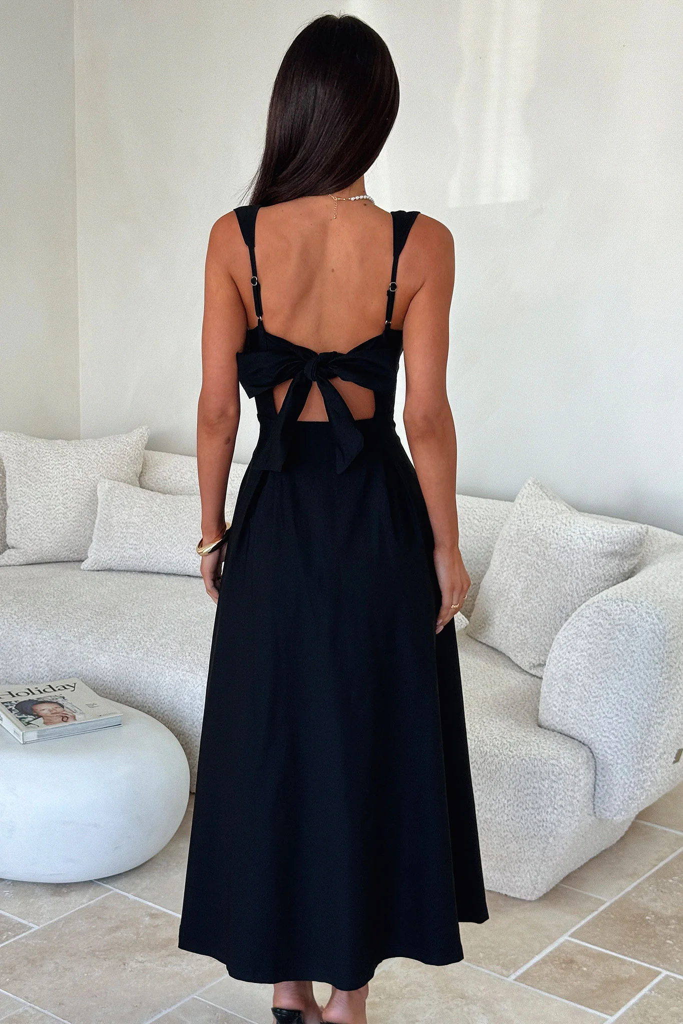 Chantelle Square Neck Midi Dress - Black - Image 7
