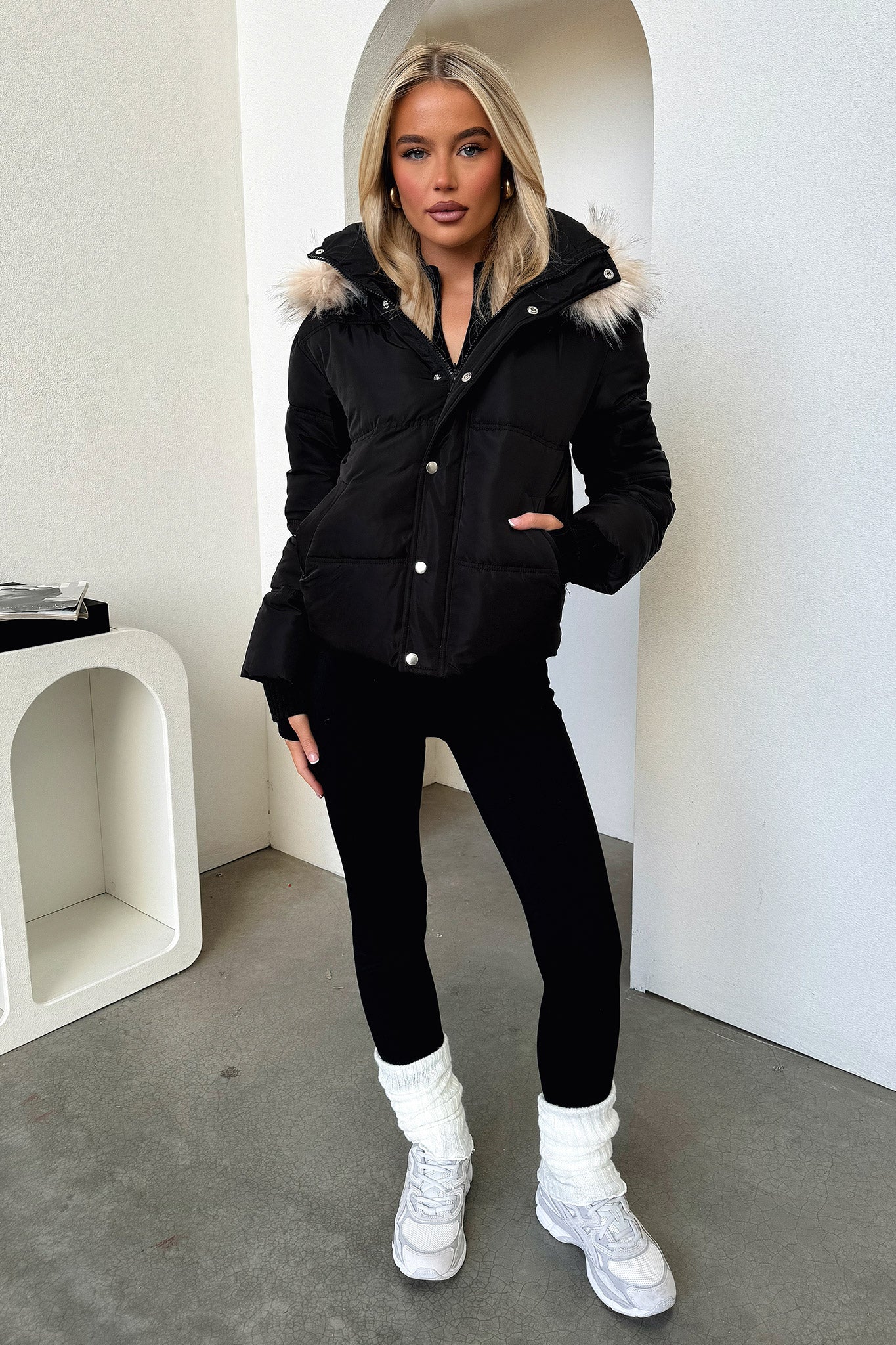 Coleman Puffer Jacket - Black - Image 6