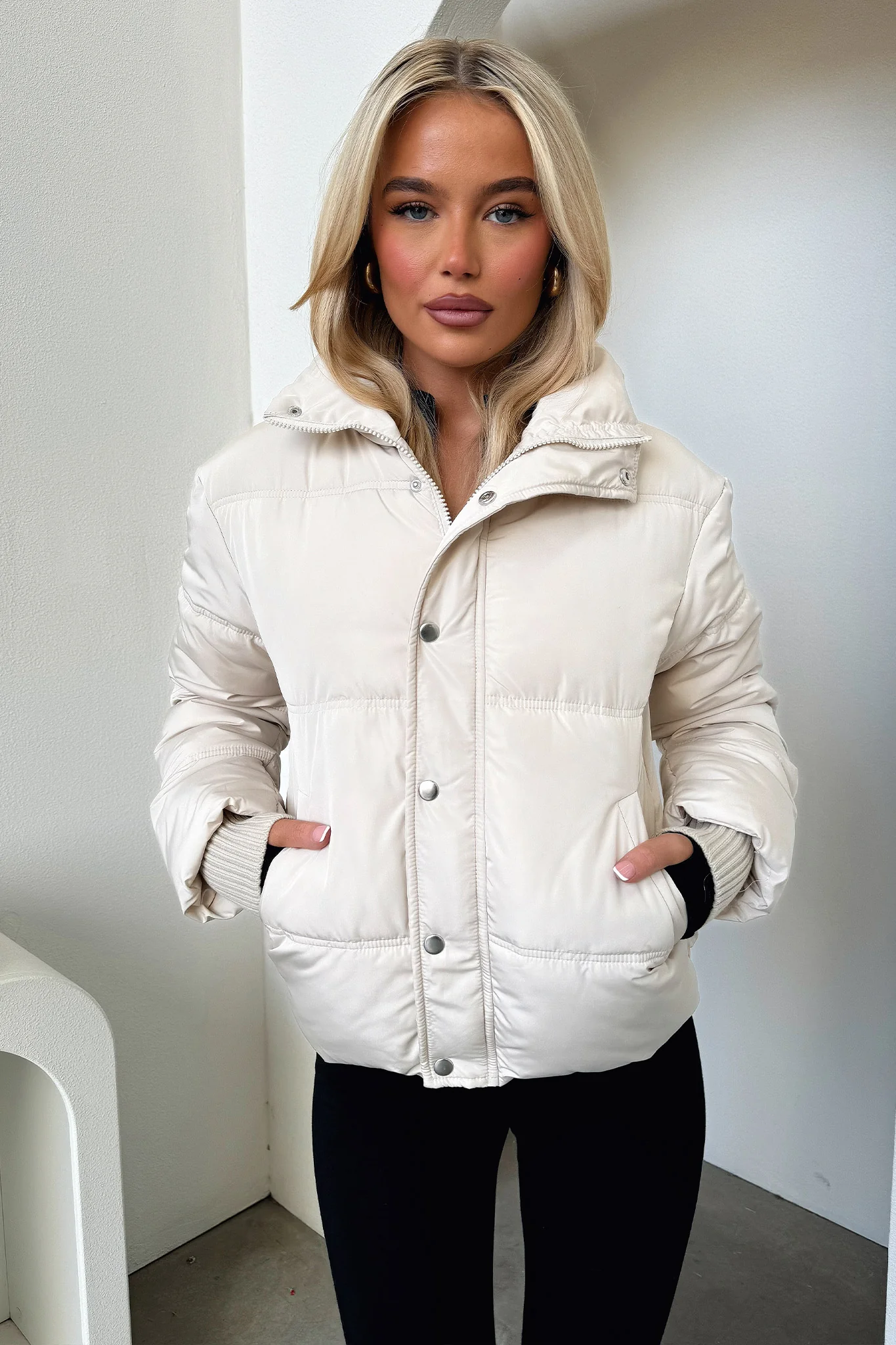 Coleman Puffer Jacket - Bone - Image 6