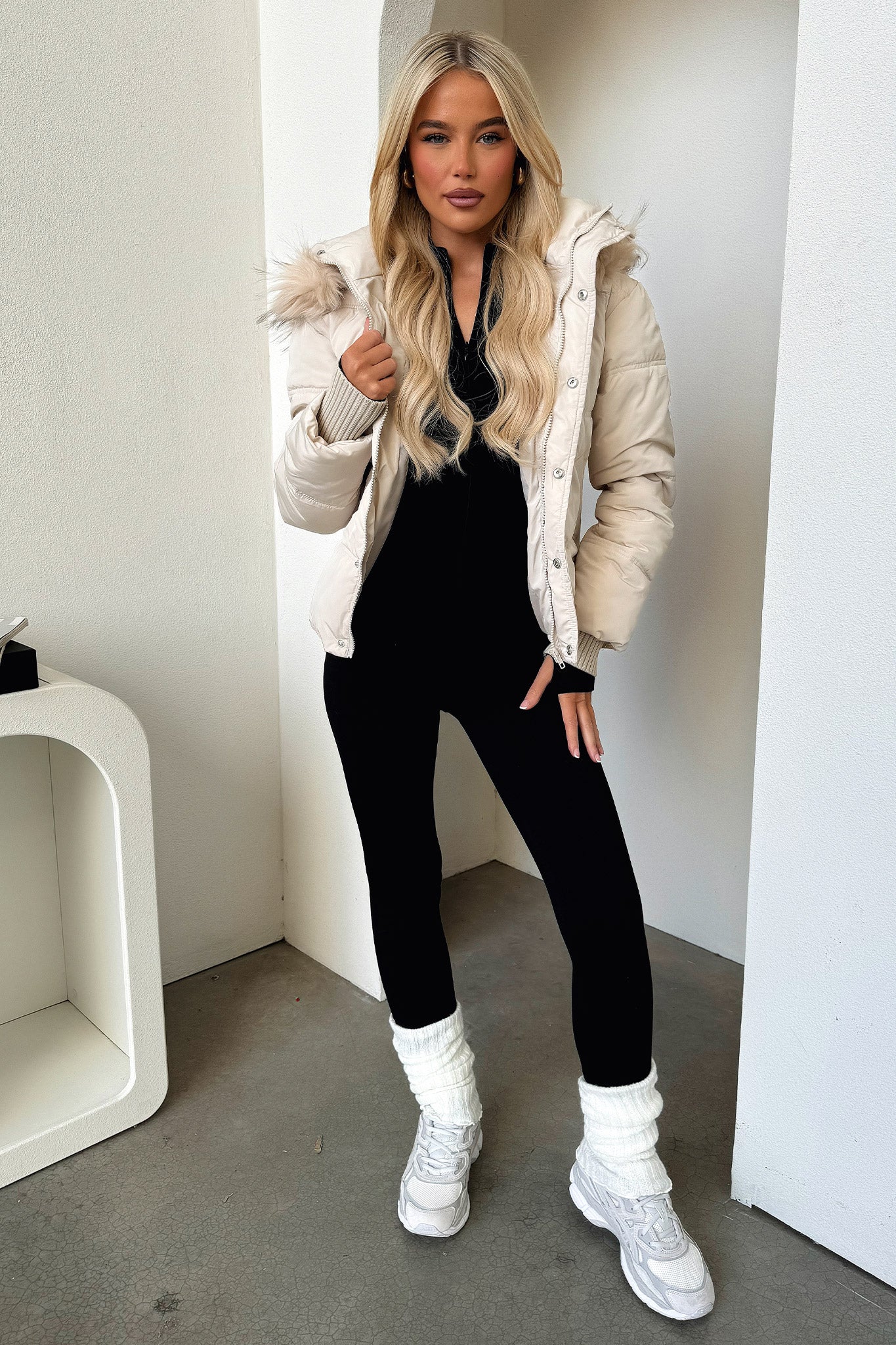 Coleman Puffer Jacket - Bone - Image 9