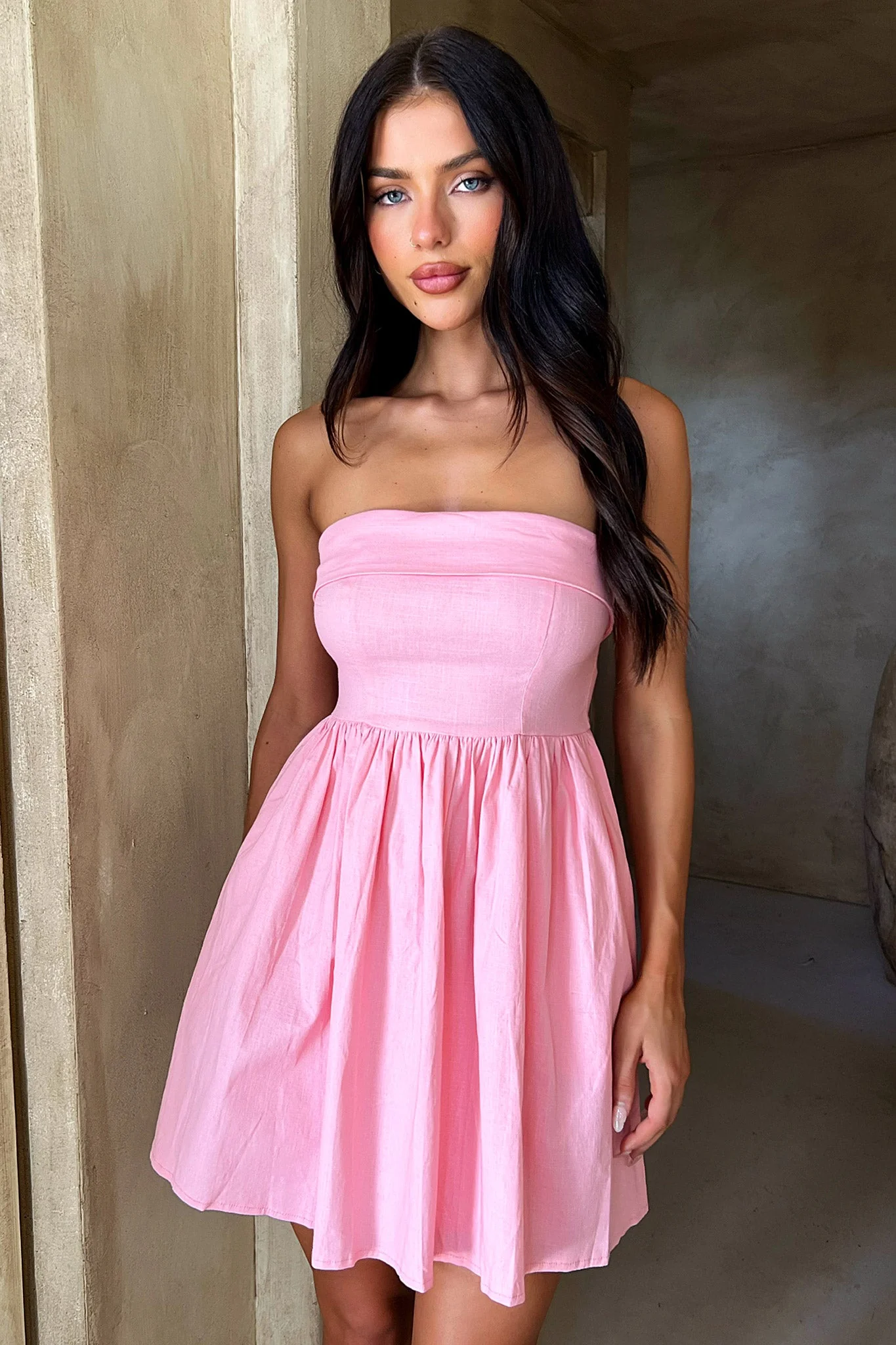 Cornell Mini Dress - Baby Pink - Image 2