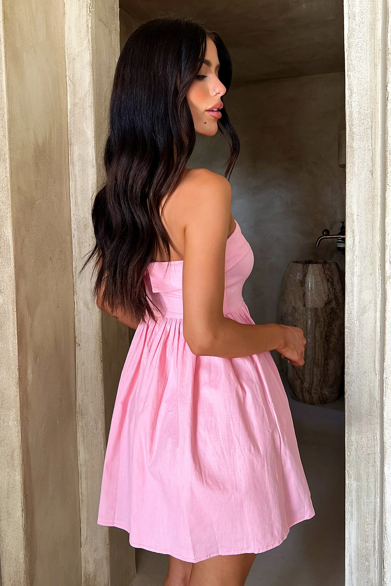 Cornell Mini Dress - Baby Pink - Image 8