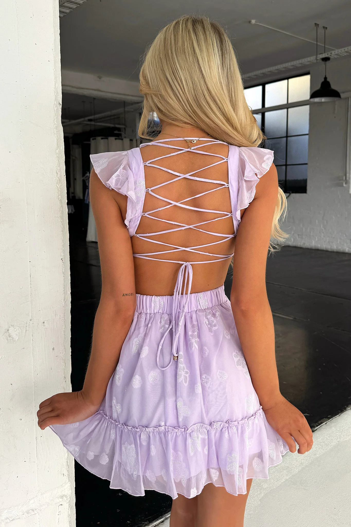 Deborah Cut Out Mini Dress - Lilac - Image 7