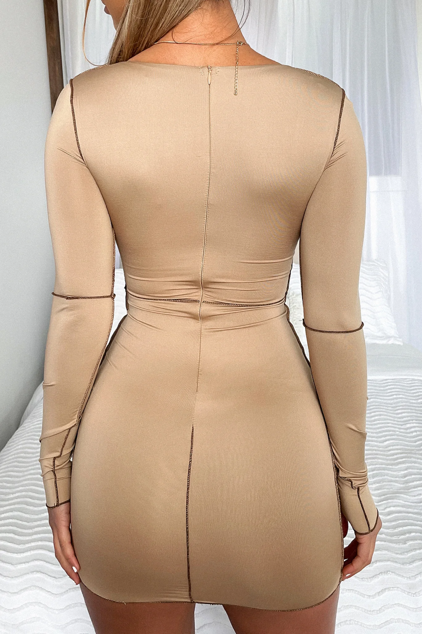 Evilyn Dress - Tan - Image 3