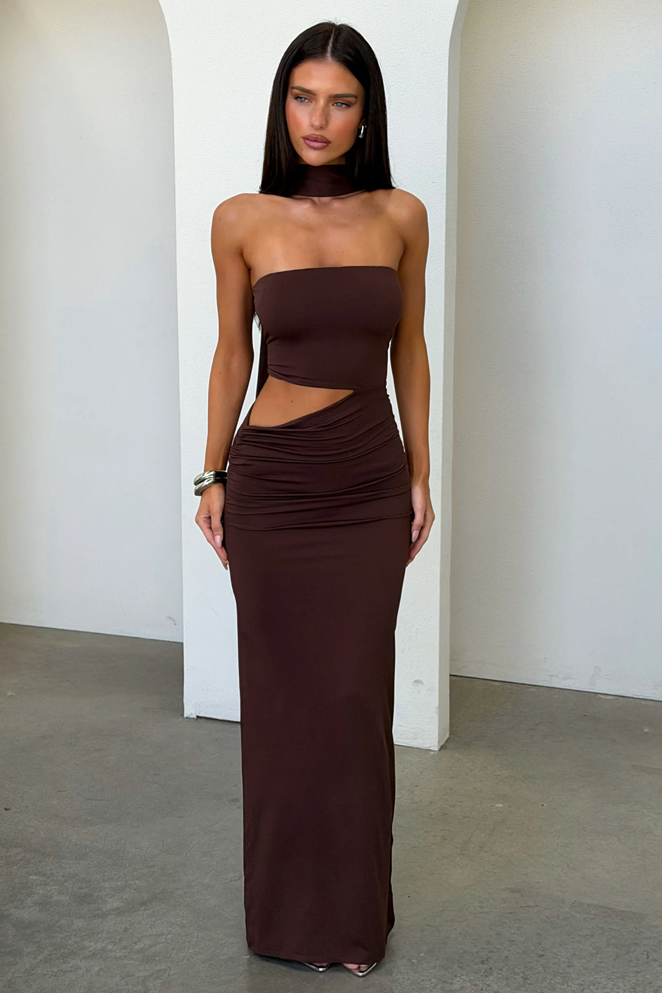 Forbes Strapless Maxi Dress - Brown - Image 5