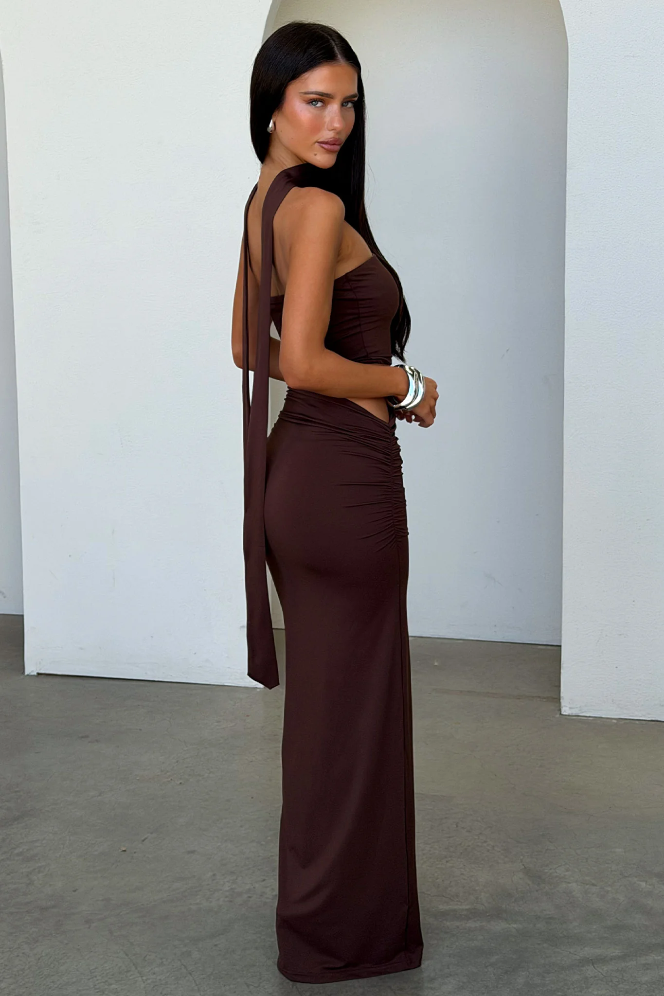 Forbes Strapless Maxi Dress - Brown - Image 8