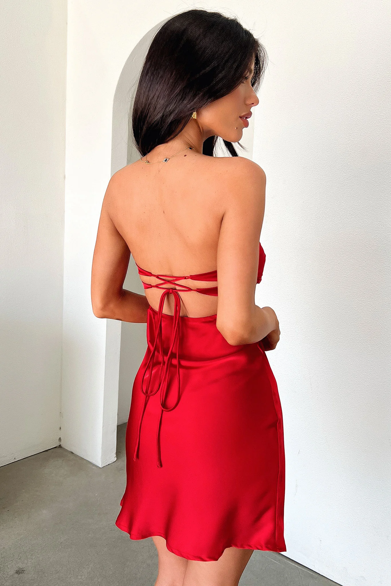 Hope Strapless Mini Dress - Red - Image 5