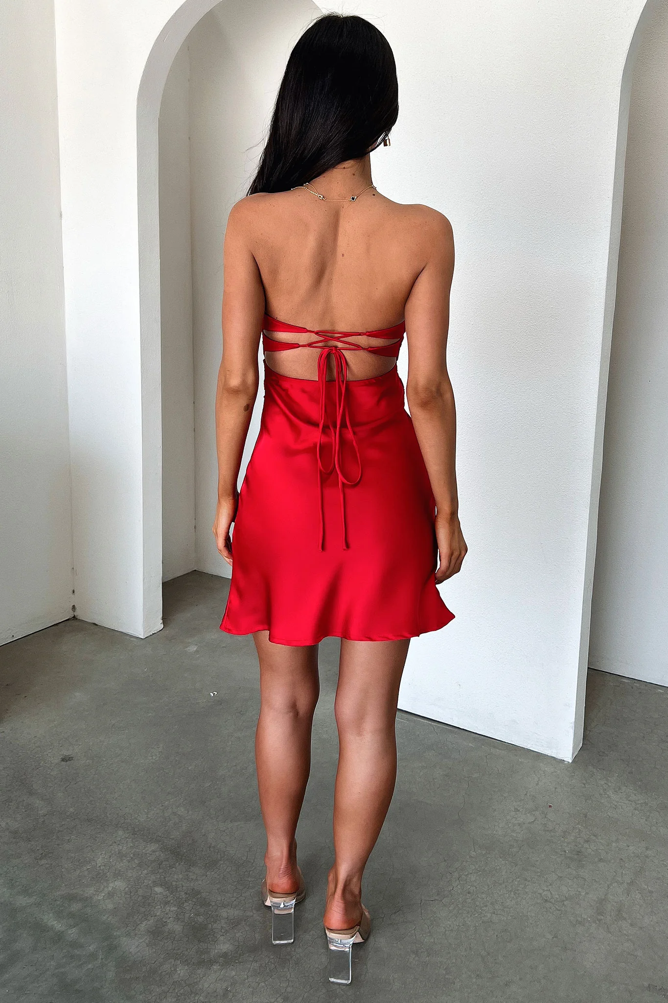 Hope Strapless Mini Dress - Red - Image 6