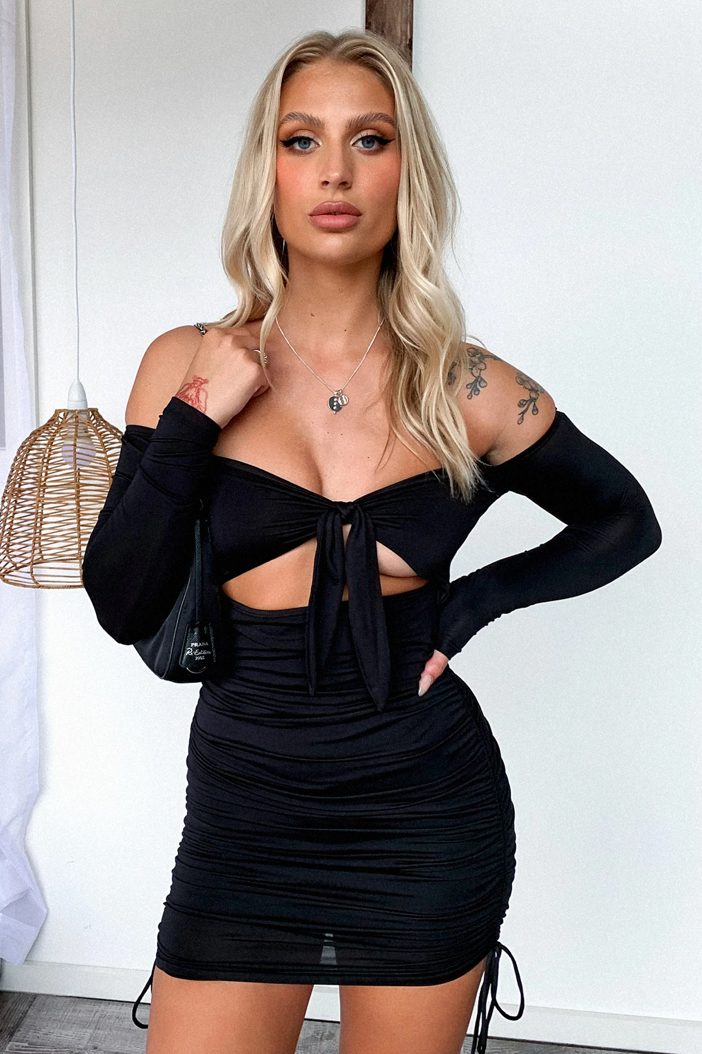 Jamee Long Sleeve Dress - Black - Image 4