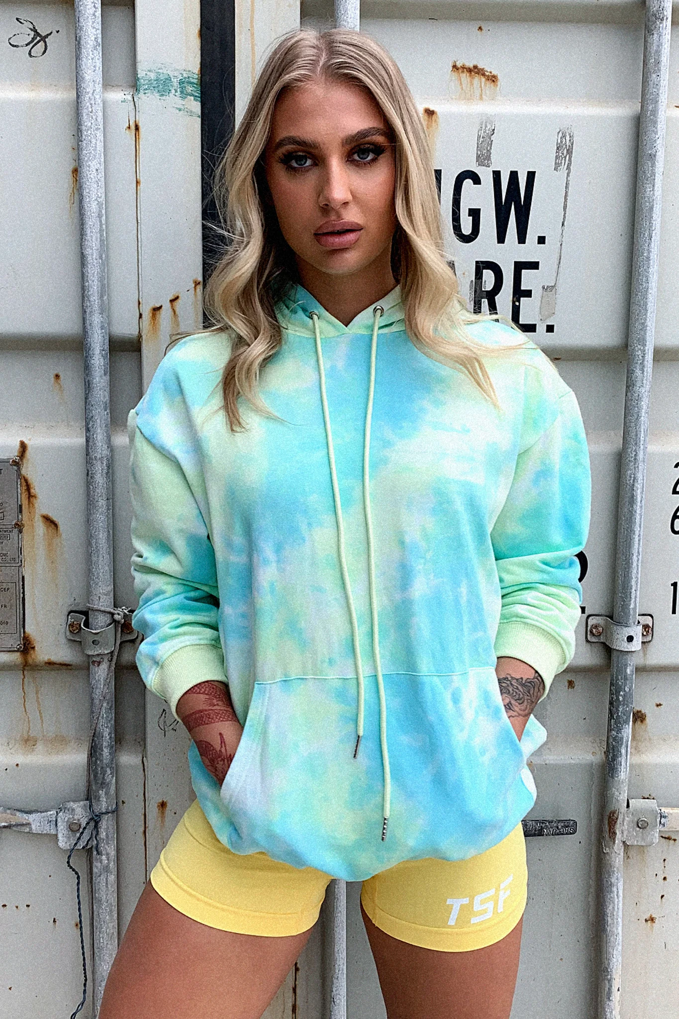 Kamakazi Full Length Sweater- Green/Blue Tie Dye - Image 2
