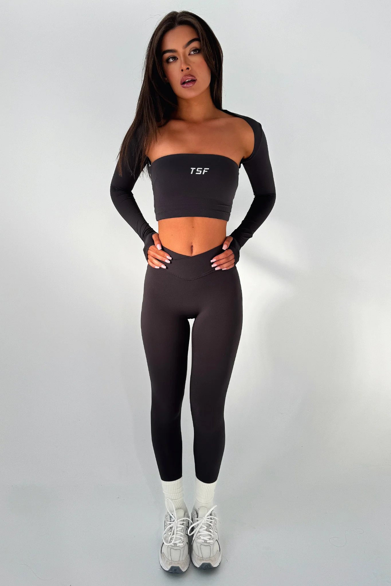 Koda Strapless Crop - Grey - Image 5