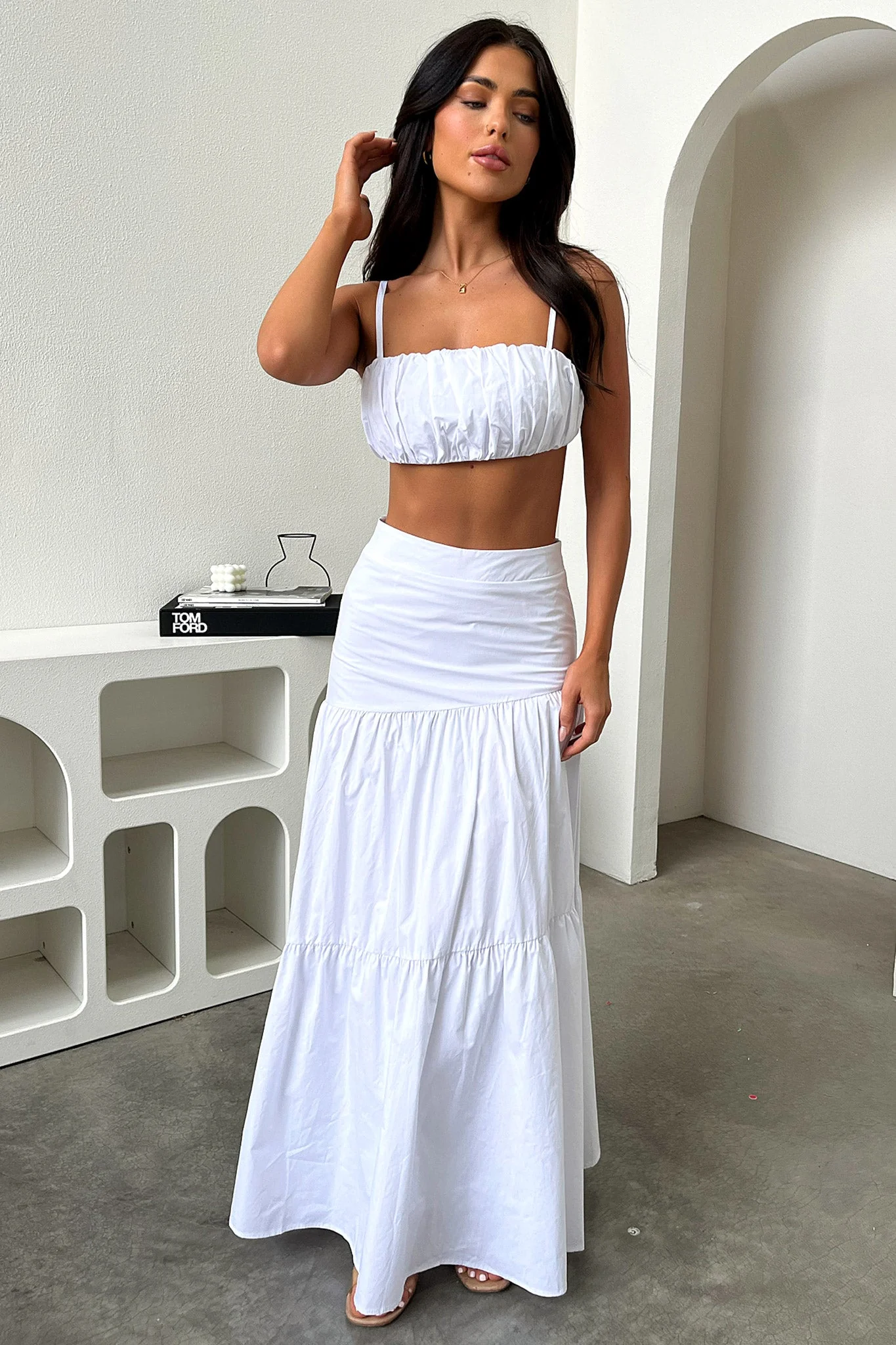 Lateisha Maxi Skirt - White - Image 4