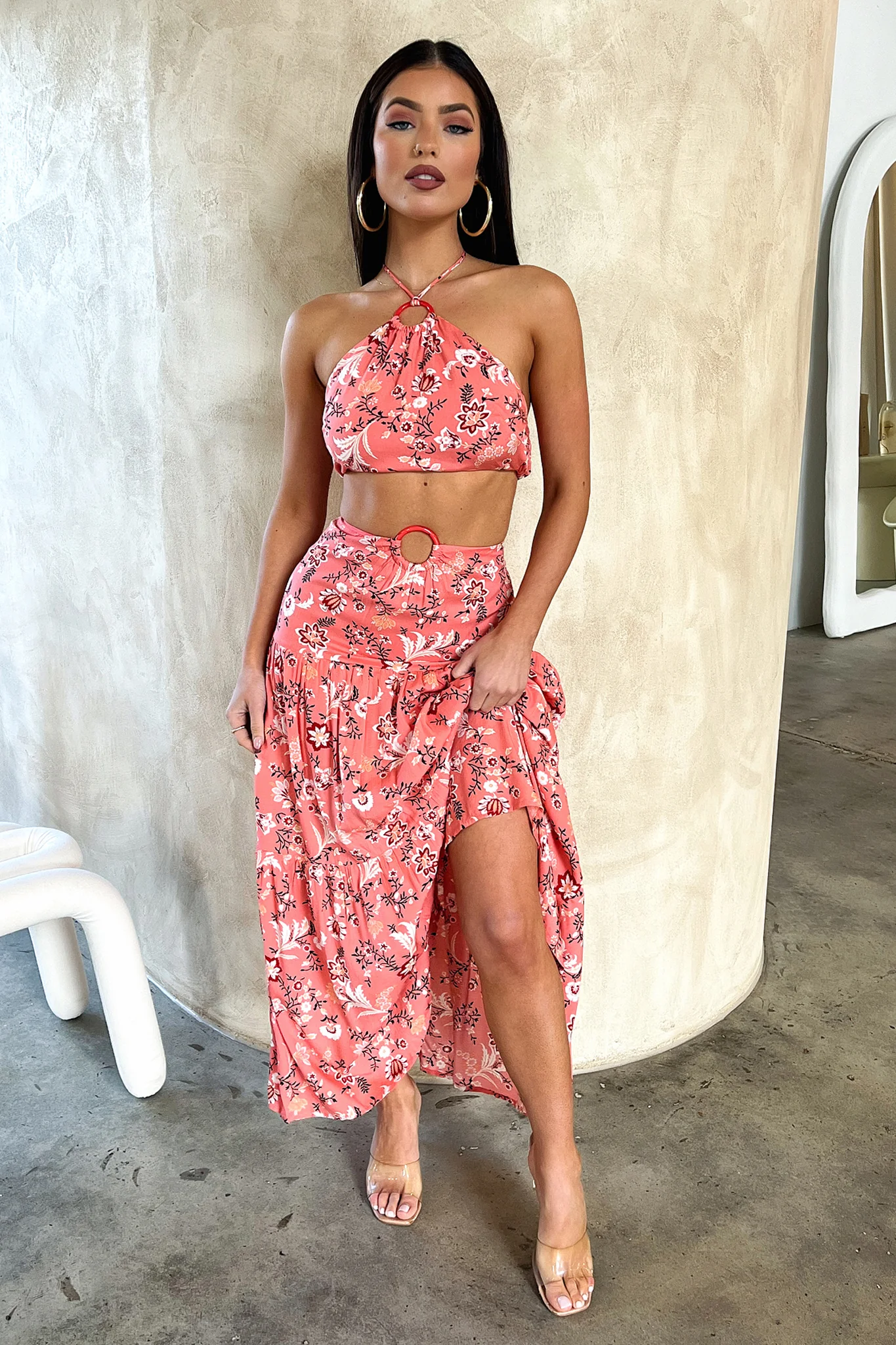 Lora Crop - Coral Floral - Image 2