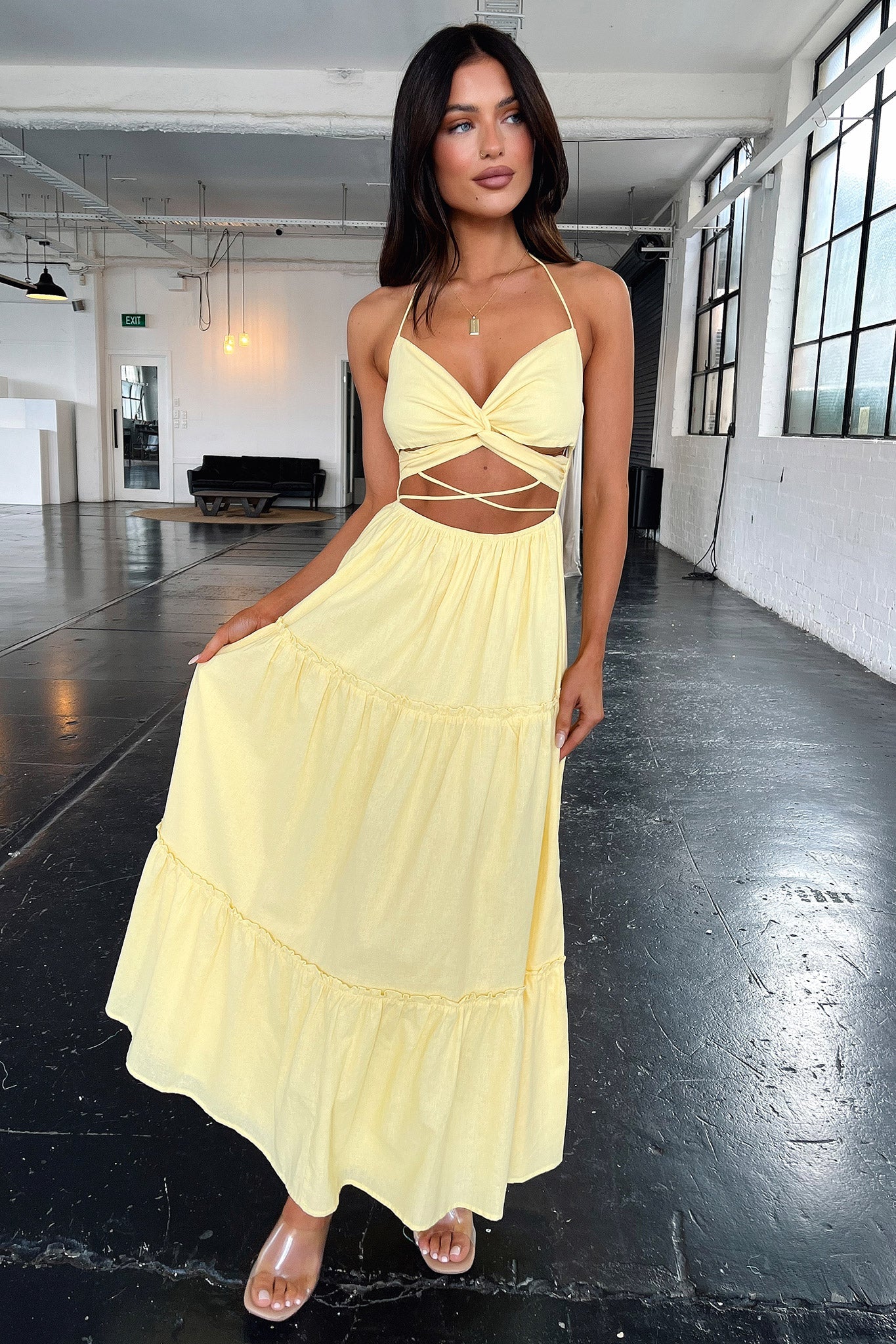 Lucy Maxi Dress - Yellow - Image 3