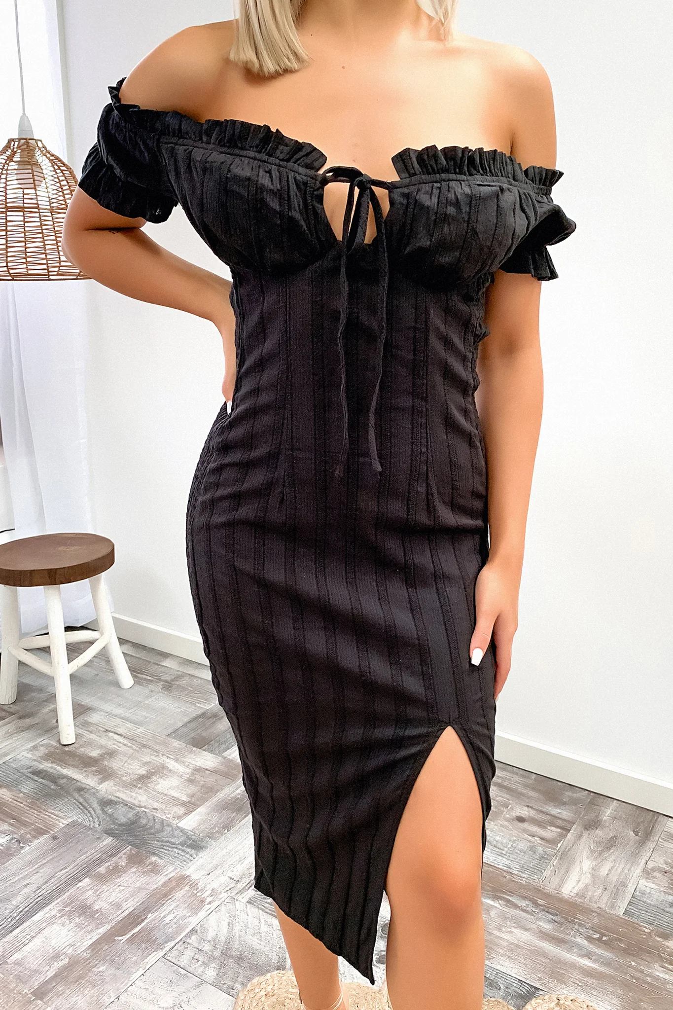 Maisie Midi Dress - Black - Image 3