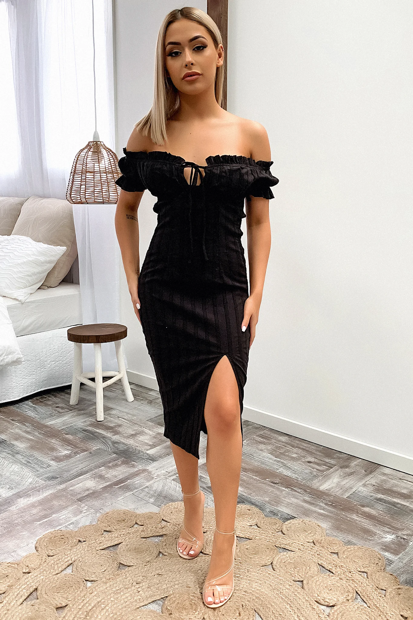 Maisie Midi Dress - Black - Image 5