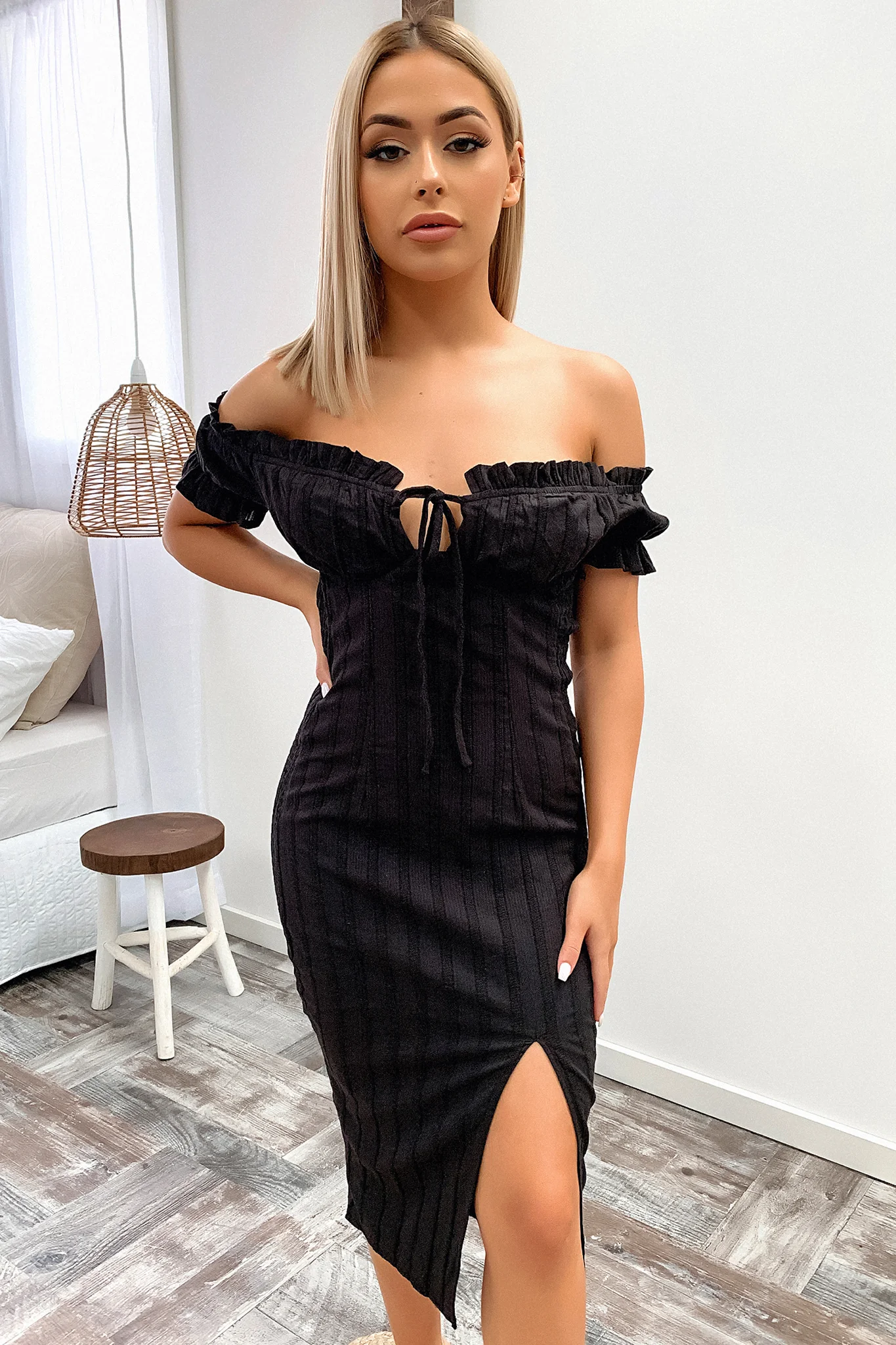 Maisie Midi Dress - Black - Image 6