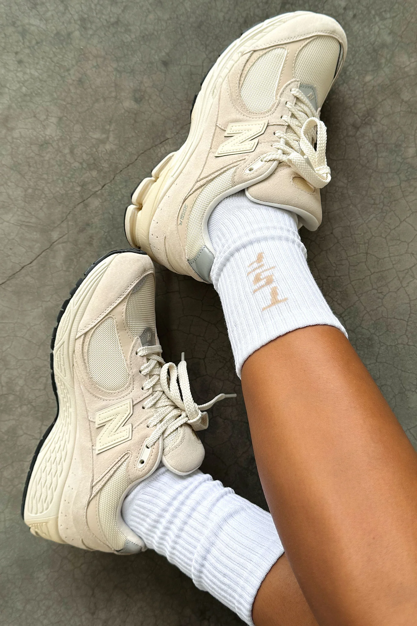 Missy Socks - White/Beige - Image 3