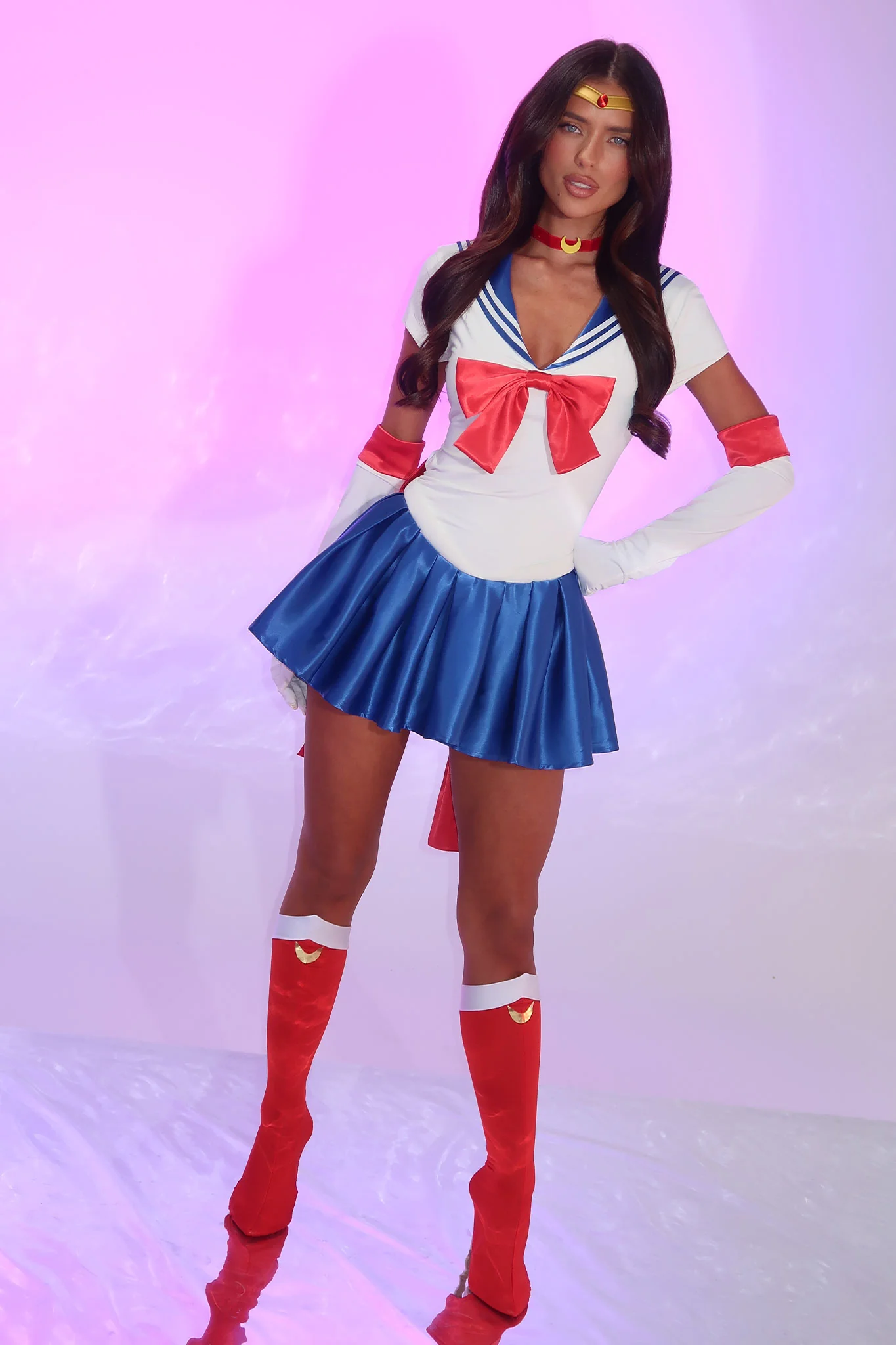 Moonlight Justice 2 Piece Set - White/Blue - Image 4
