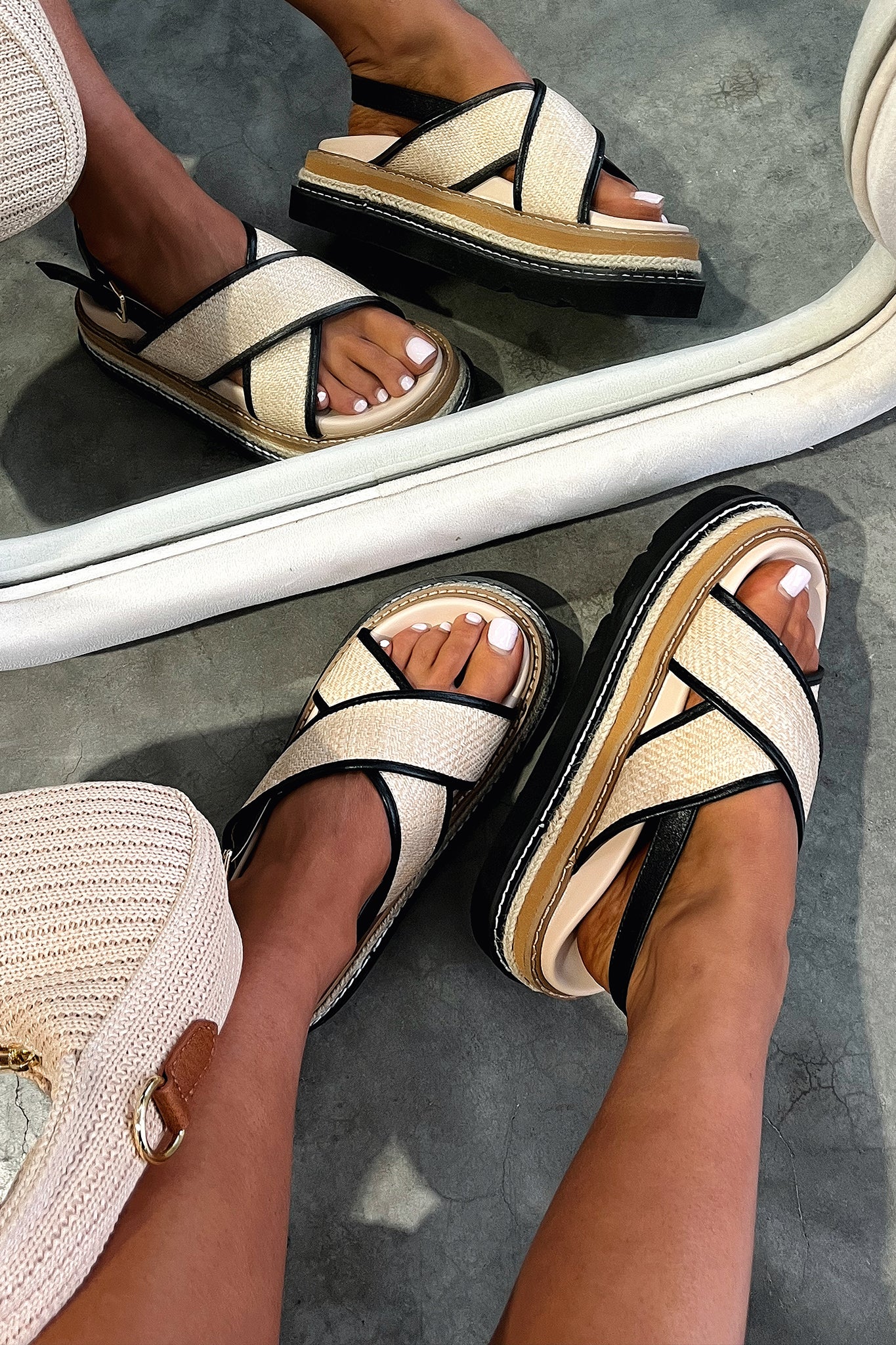Mykonos Platform Sandals - Nude - Image 2