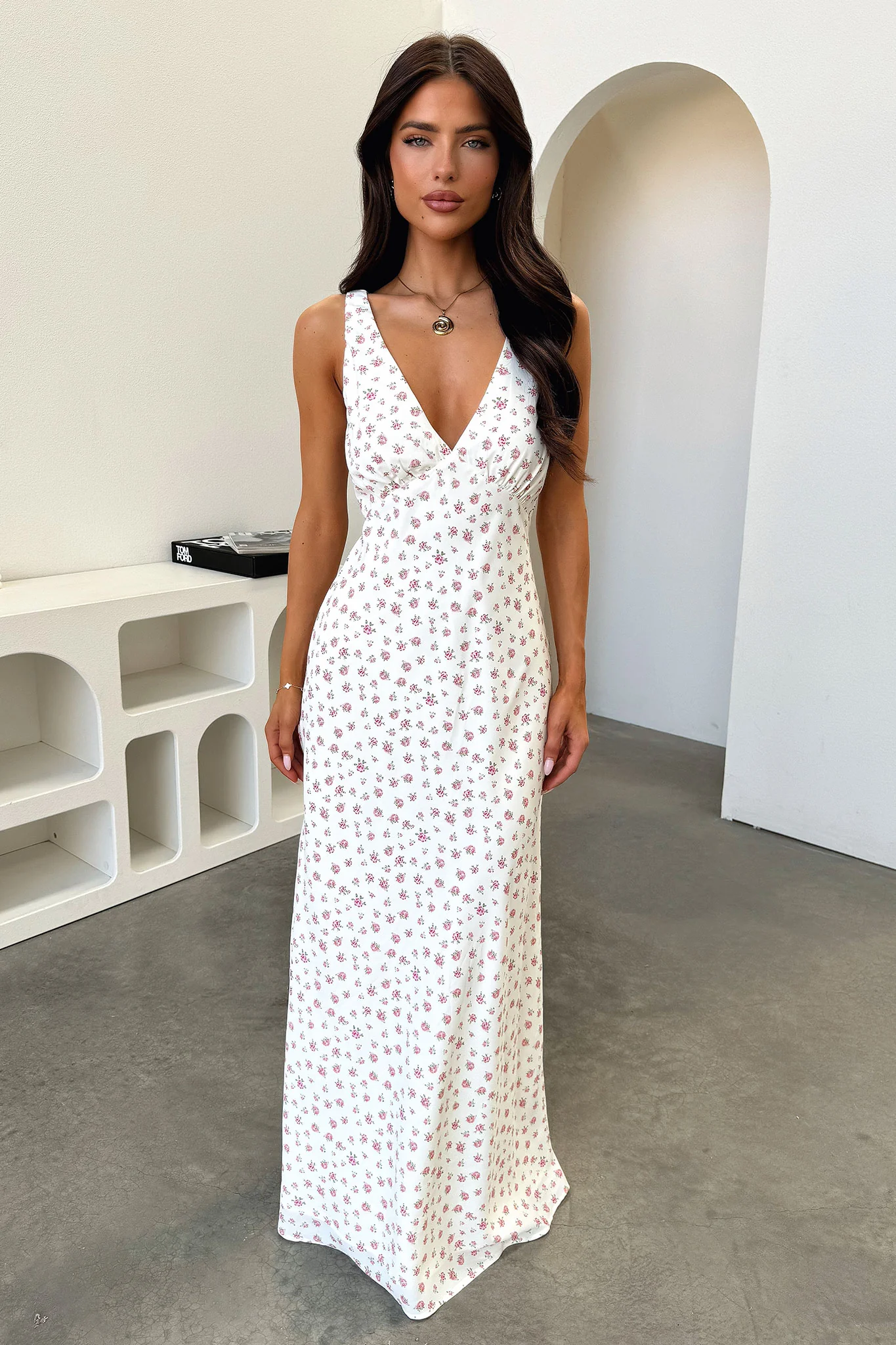 Naf V-Neck Maxi Dress - Rose Floral - Image 2