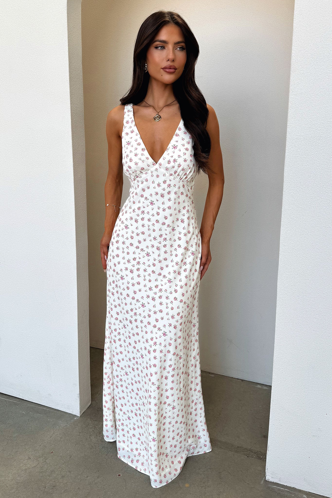 Naf V-Neck Maxi Dress - Rose Floral - Image 3