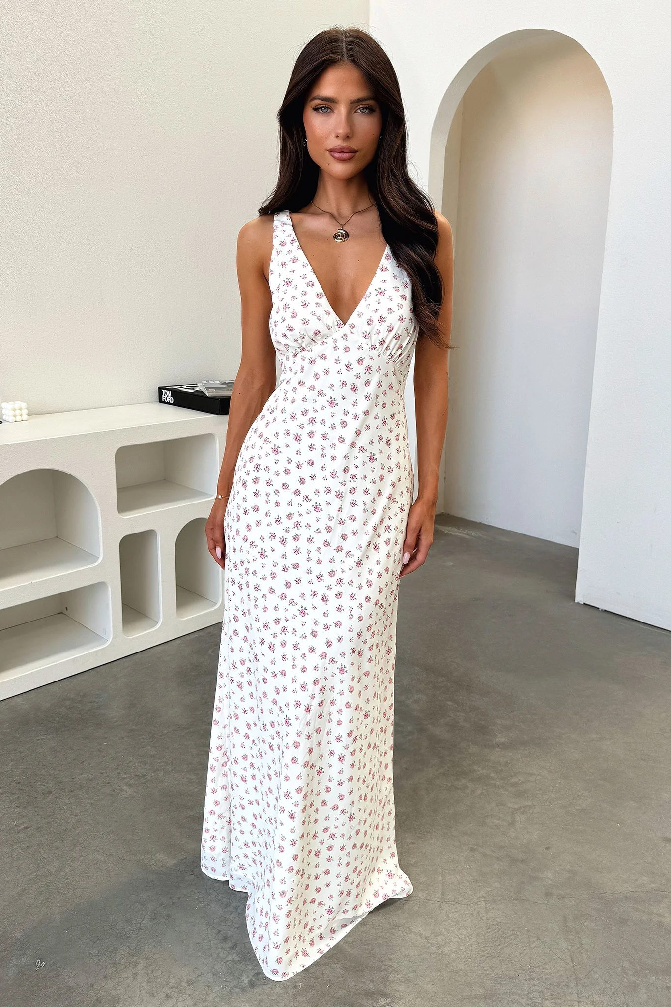 Naf V-Neck Maxi Dress - Rose Floral - Image 4