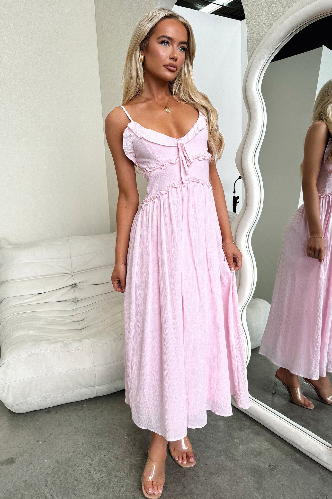 Nicola Midi Dress - Baby Pink - Image 4
