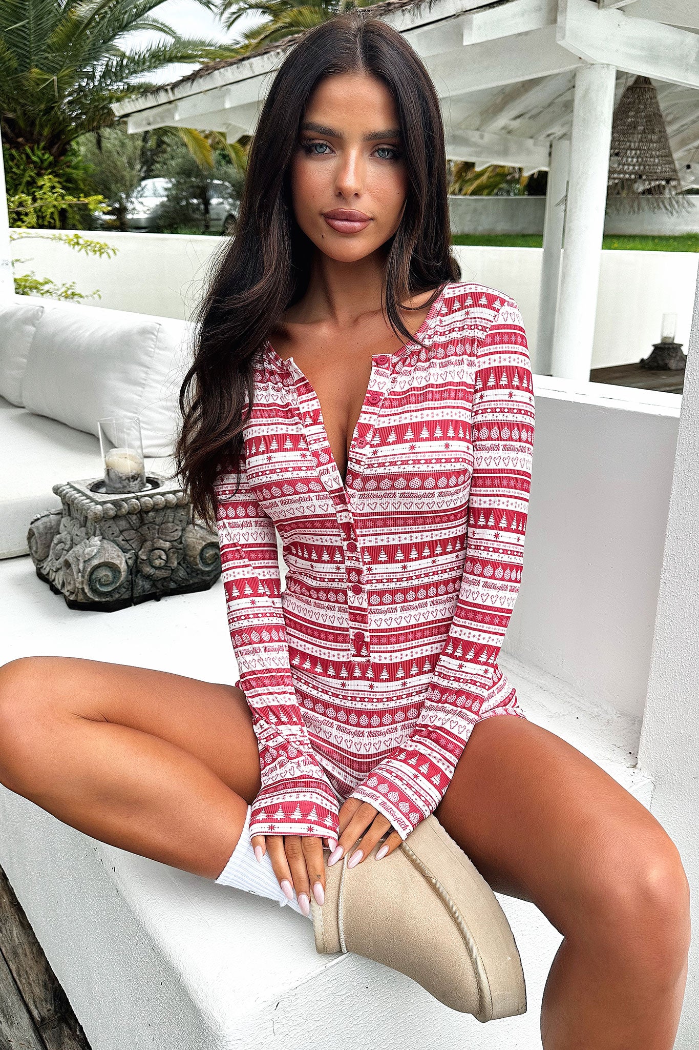 Noelle Romper - Red - Image 3
