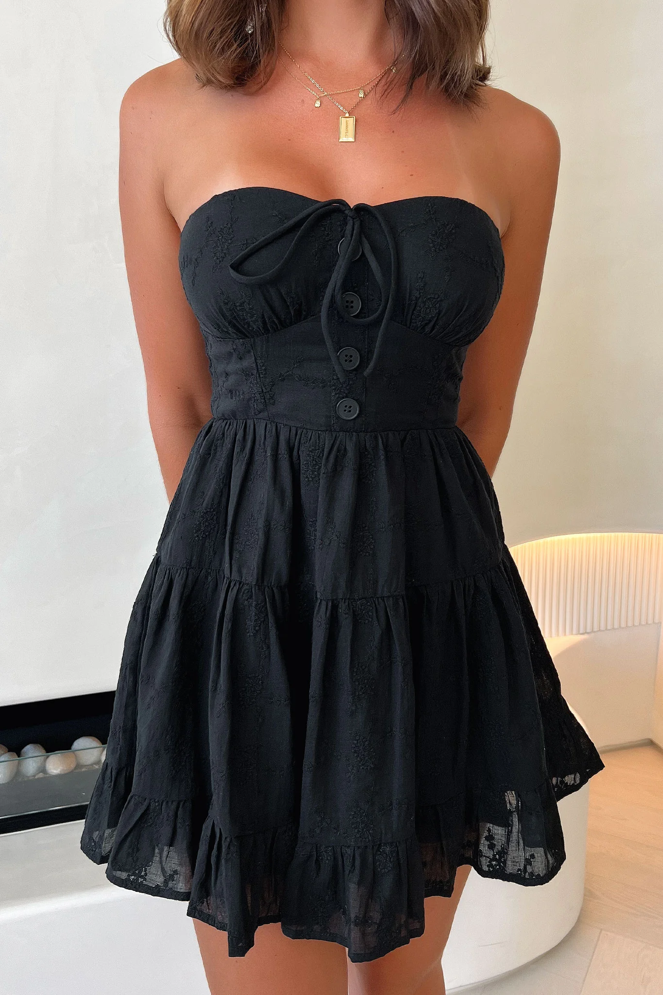 Ruby Strapless Mini Dress - Black - Image 2
