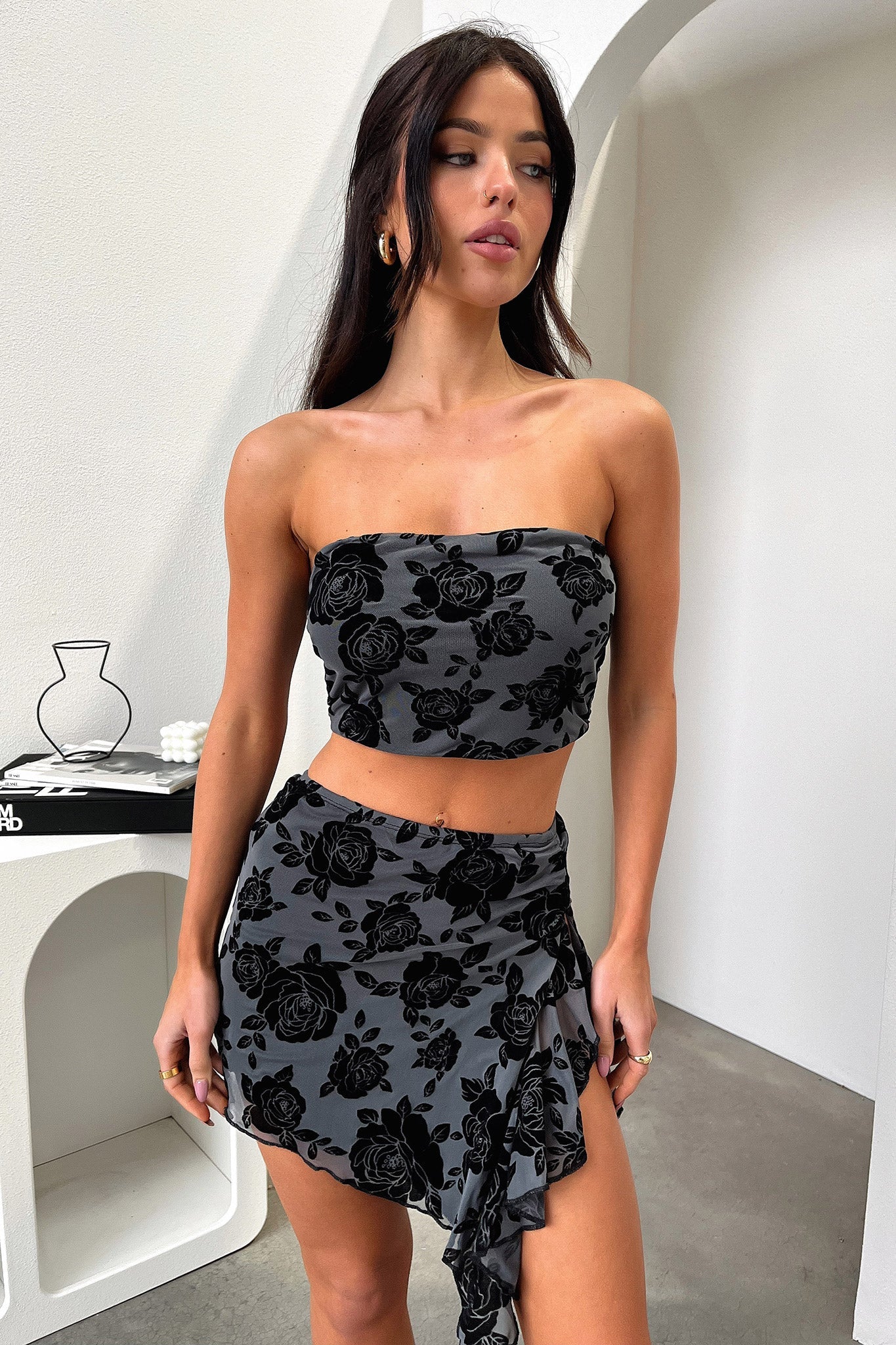 Savian Top - Black Floral - Image 8