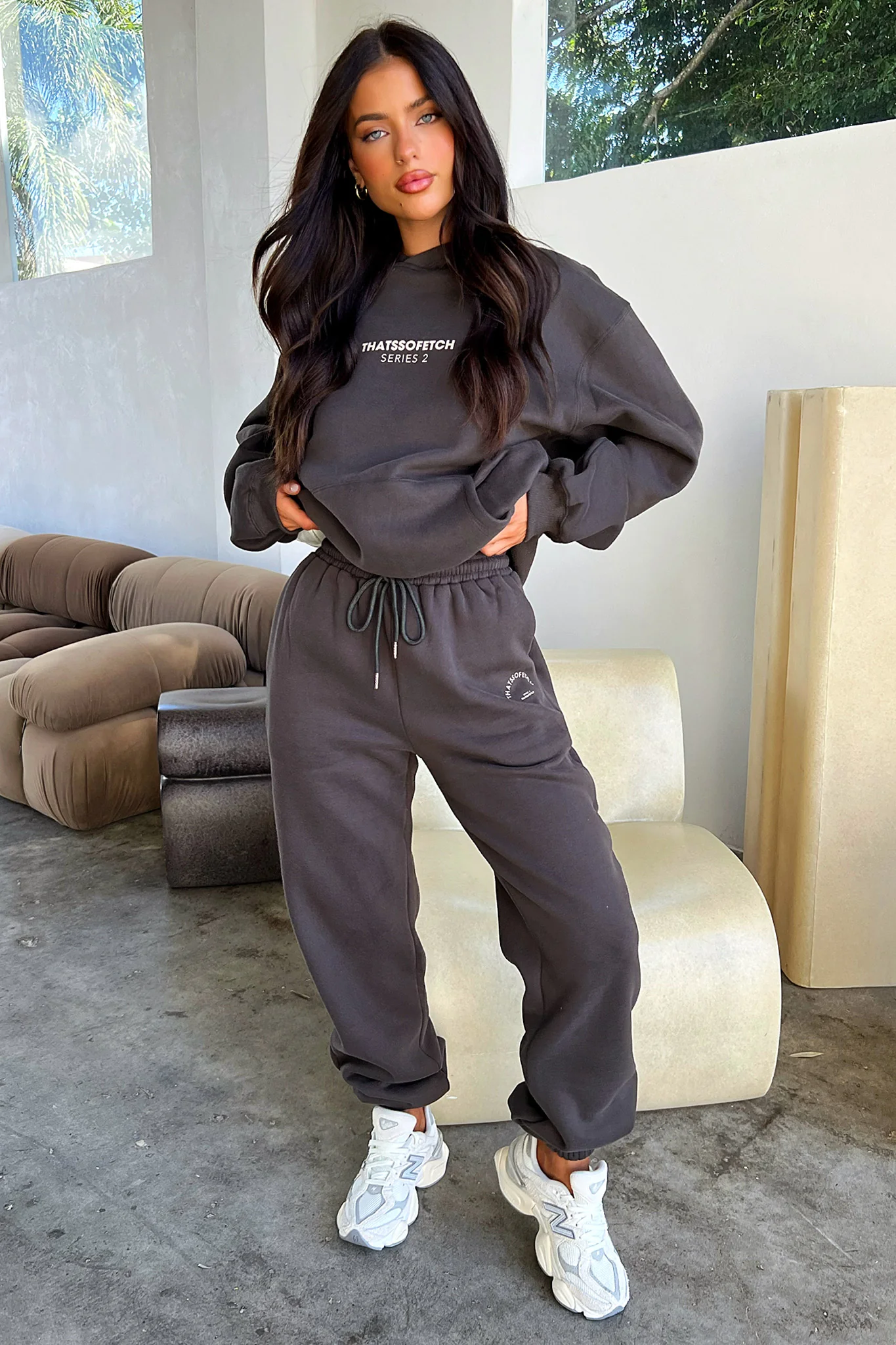 Series 2 Hoodie - Charcoal / Beige - Image 3