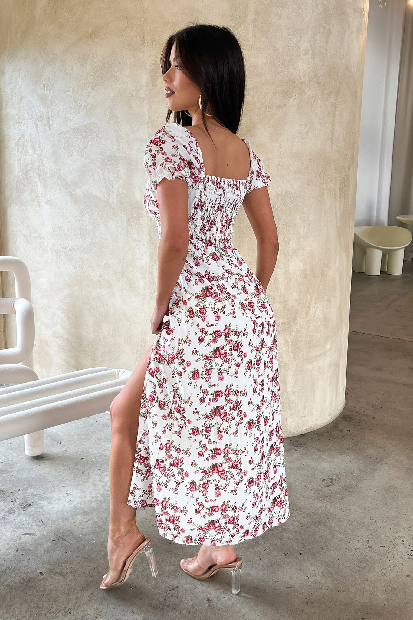 Solem Midi Dress - White / Rose Floral - Image 7