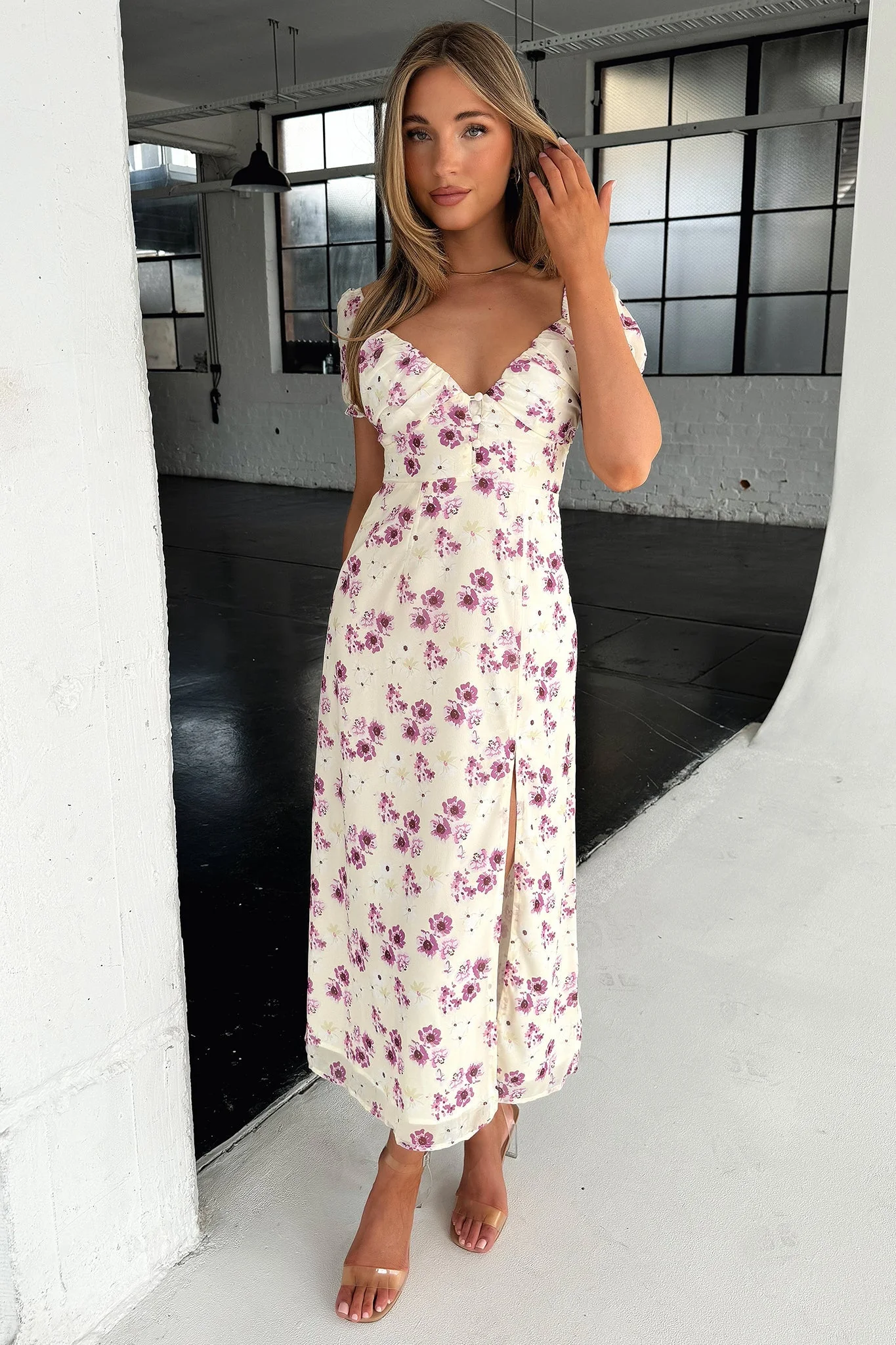 Solem Midi Dress - Yellow Floral - Image 4