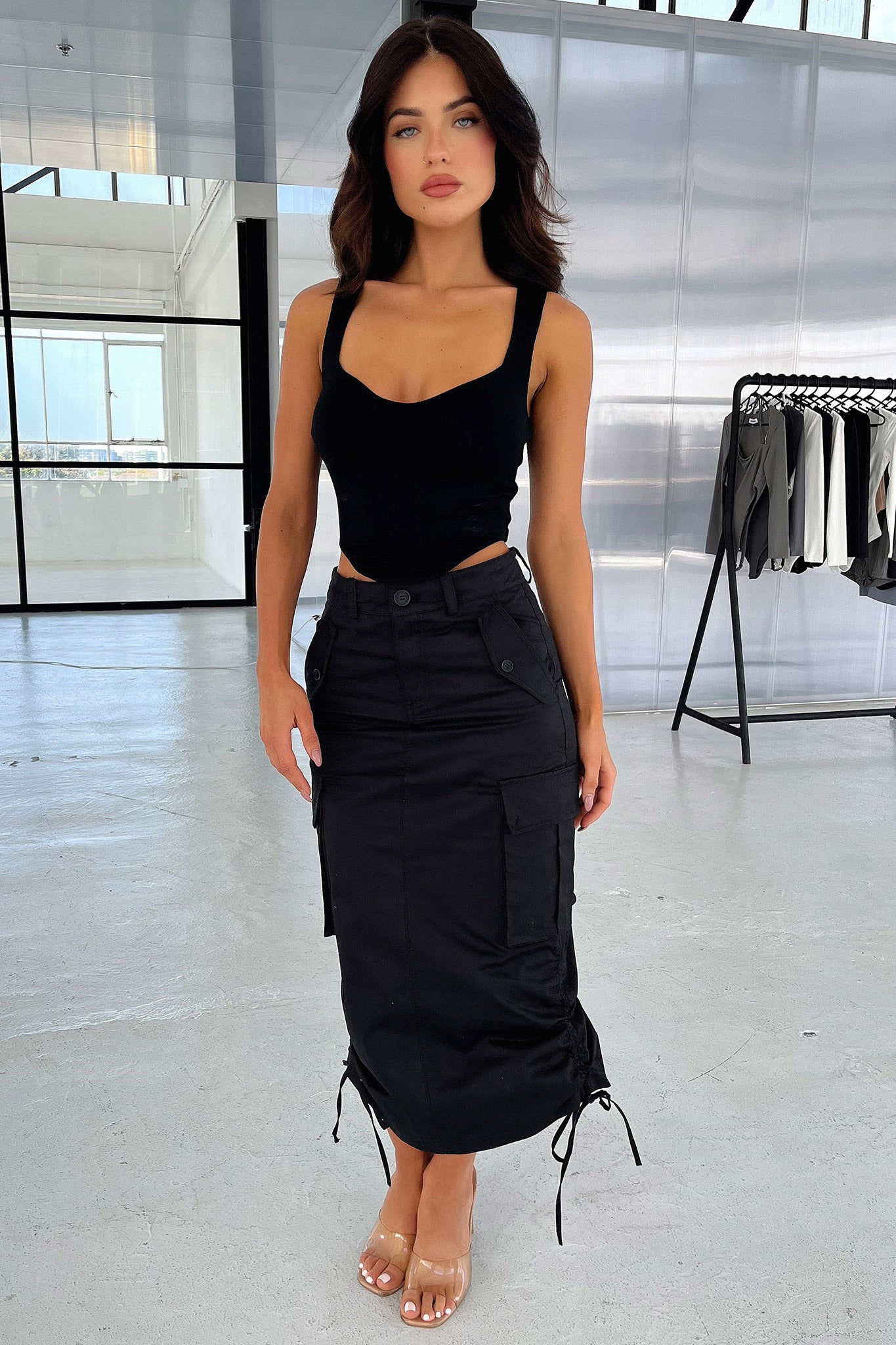 Tari Midi Skirt - Black - Image 7