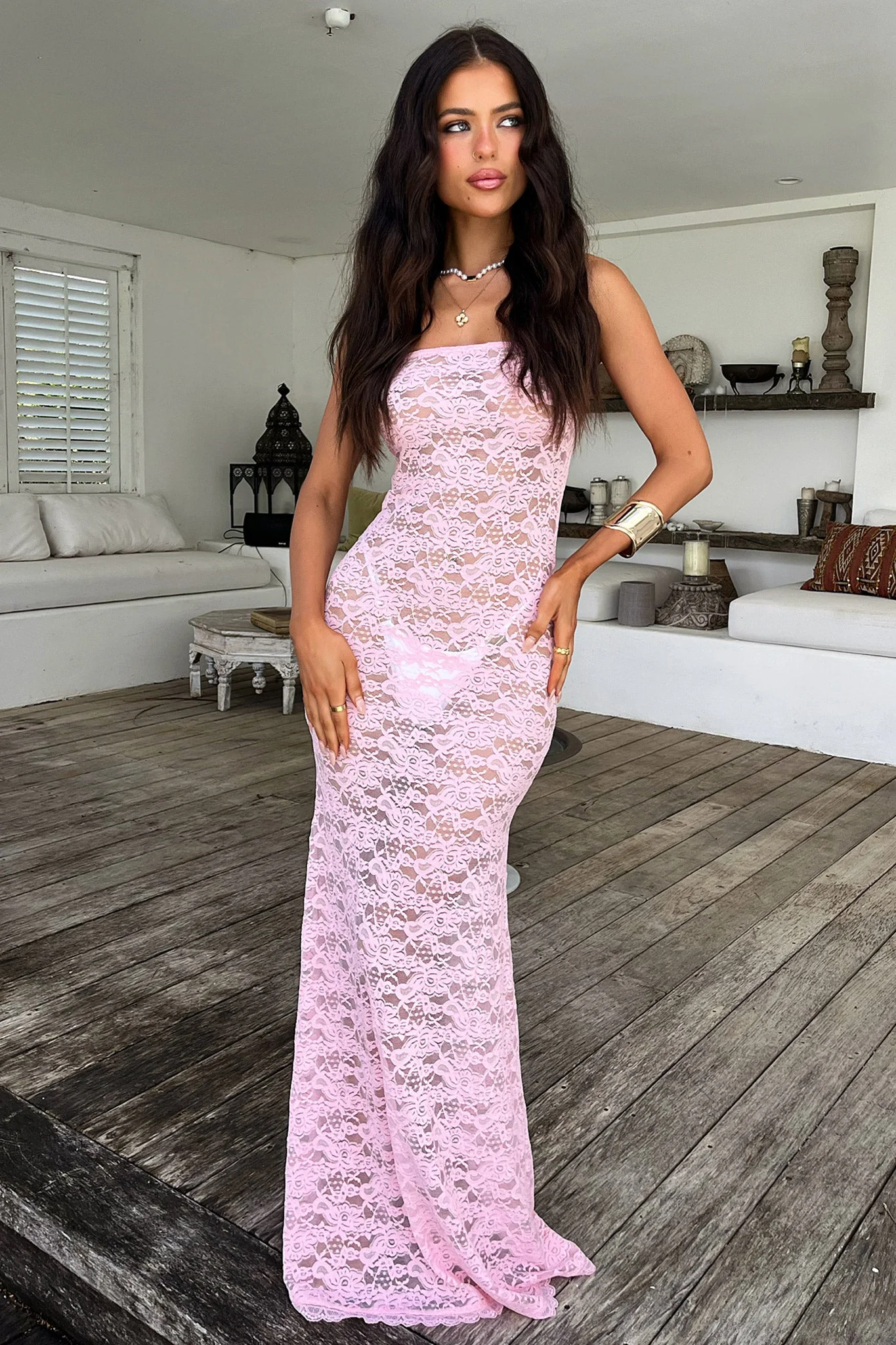 Veradi Maxi Dress - Baby Pink - Image 2