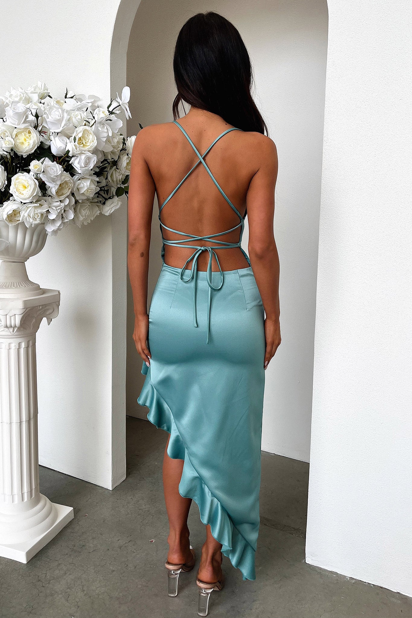 Viola Midi Dress - Teal - Image 7
