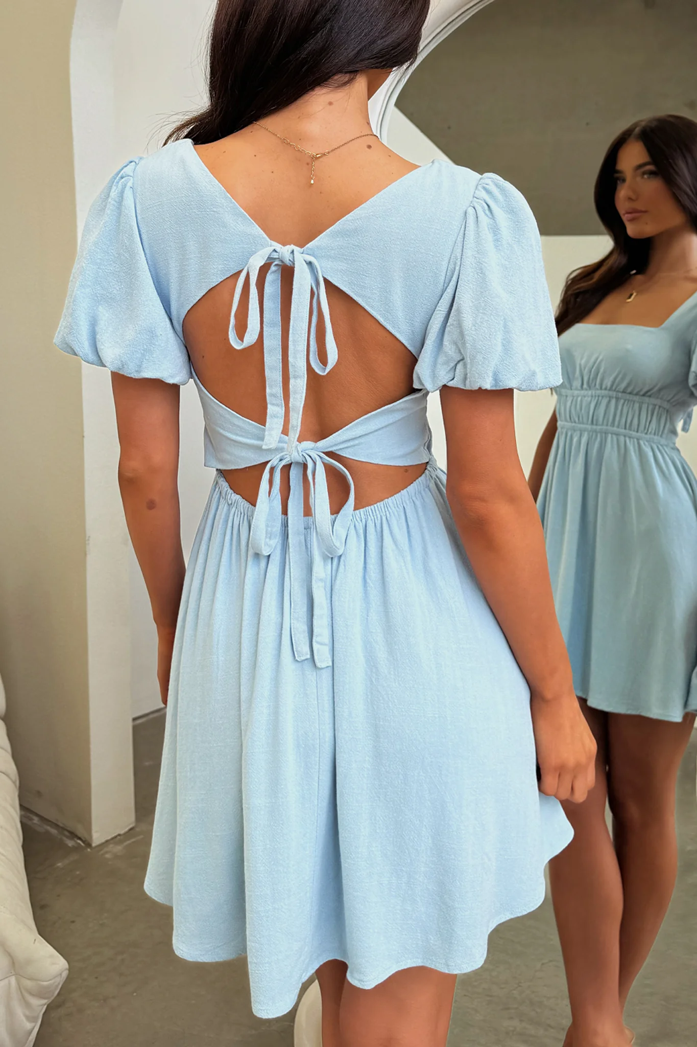 Whitney Mini Dress - Baby Blue - Image 9