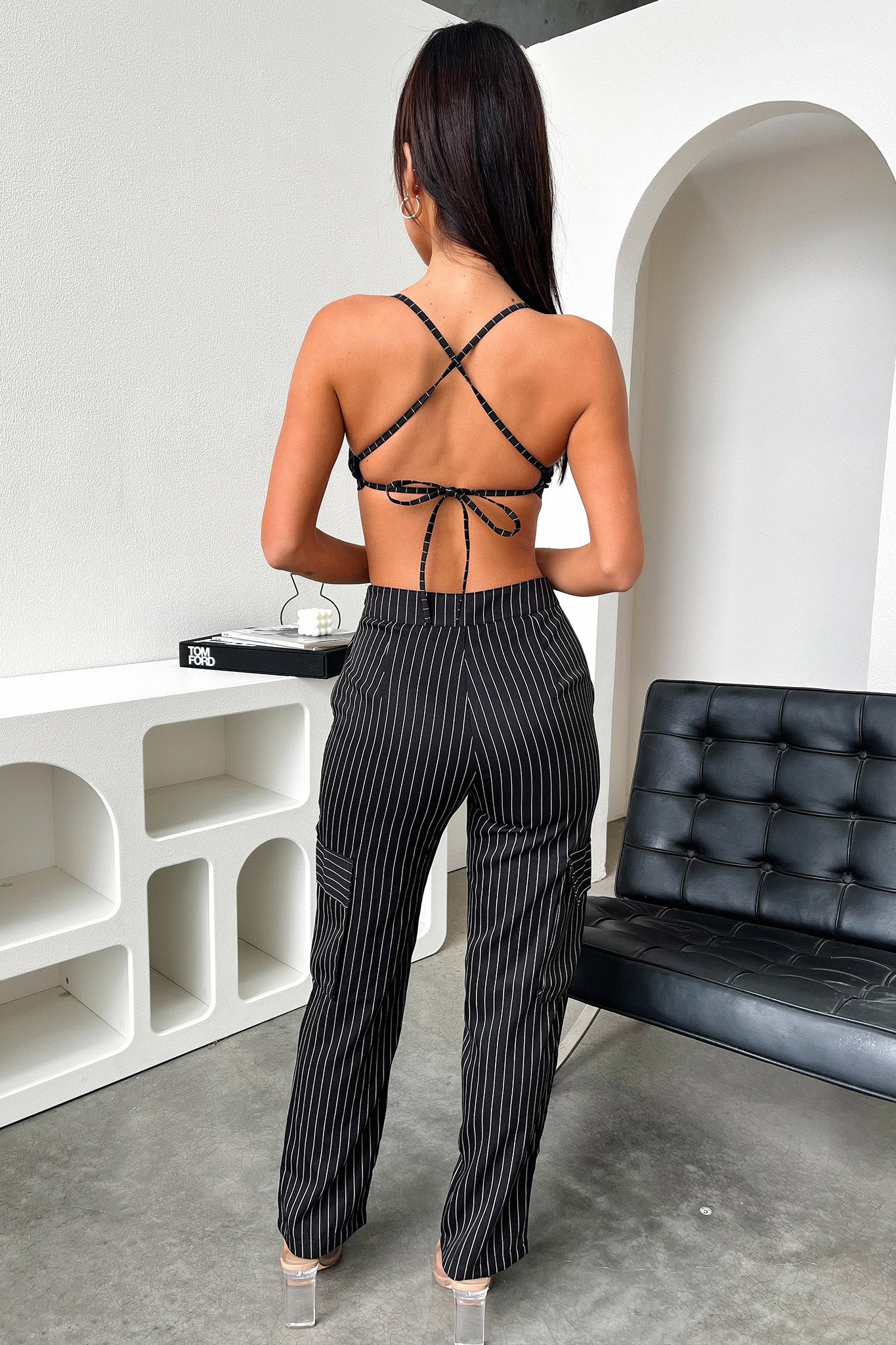 Xena Pants - Black Pinstripe - Image 7