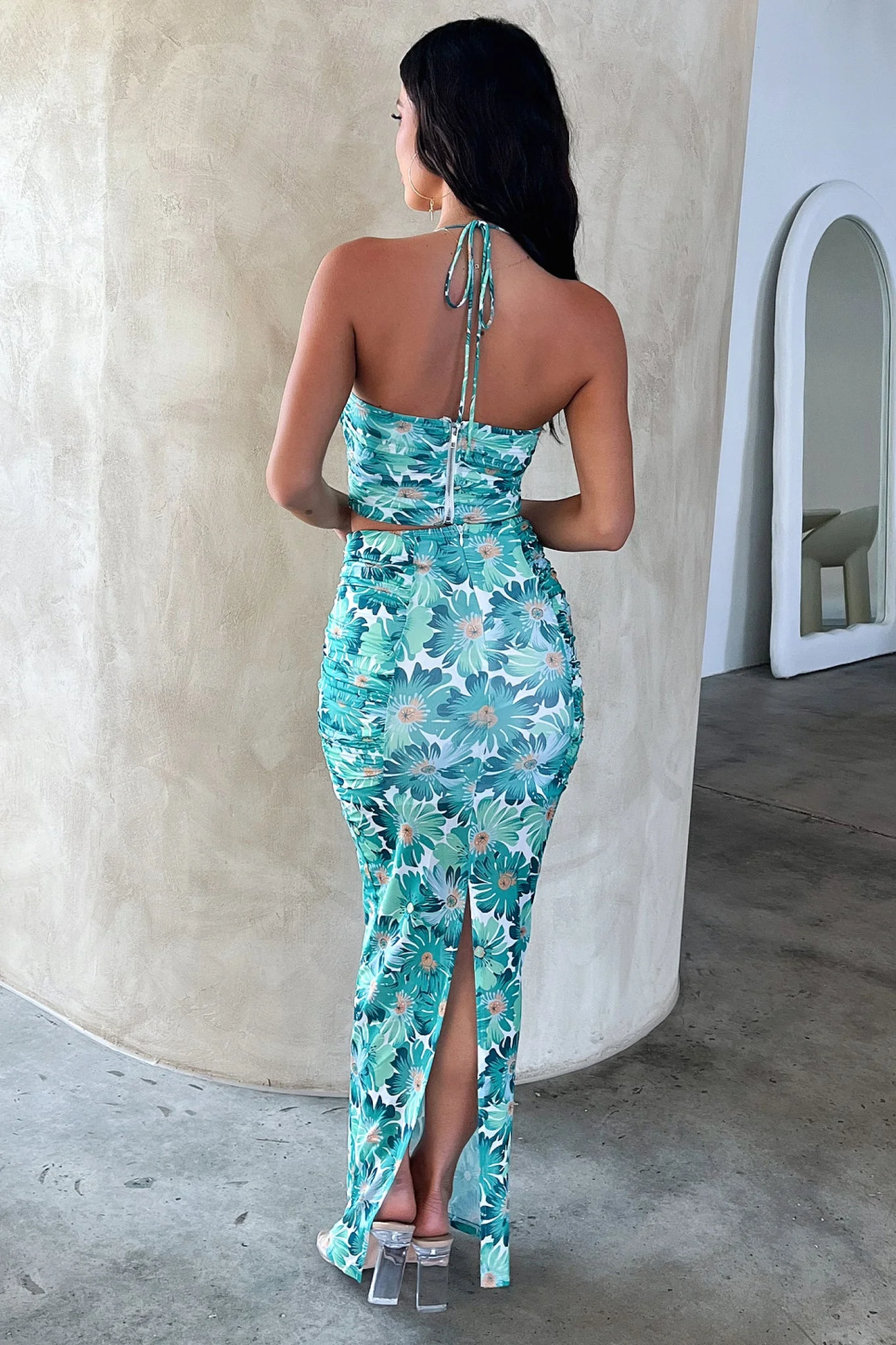 Zari Skirt - Green Floral - Image 6